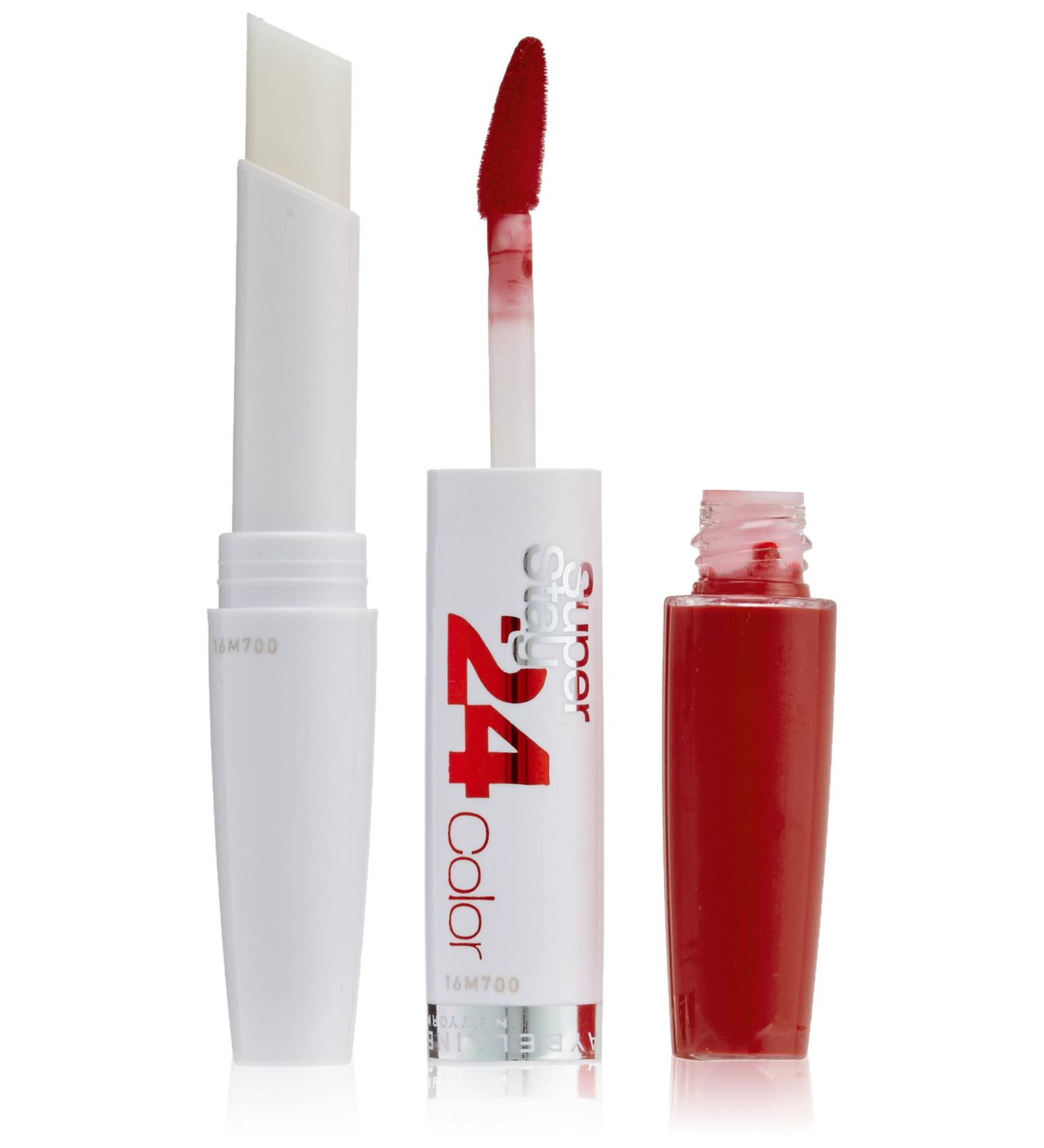 Maybelline New York Make-up Lipstay Superstay 24h Color Liquid Lipstick Cherry Pie / shiny dark red with 24 hours stop 1 x 5 g 542 Cherry Pie 5 G (1 Pack)