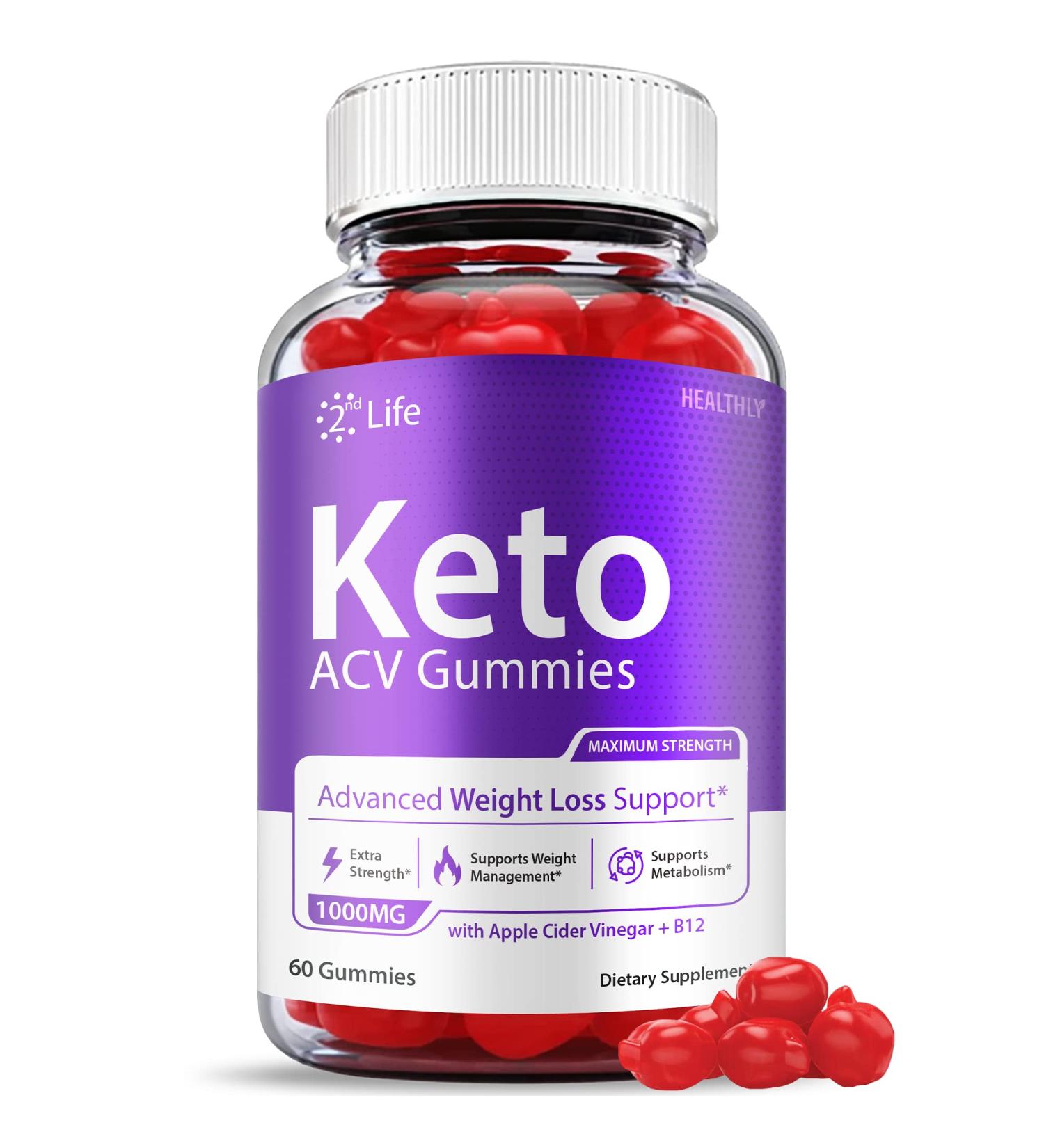 2nd Life Keto Gummies - Vegan Formula with ACV - Weight Loss Support - Buy Online on GoSupps.com