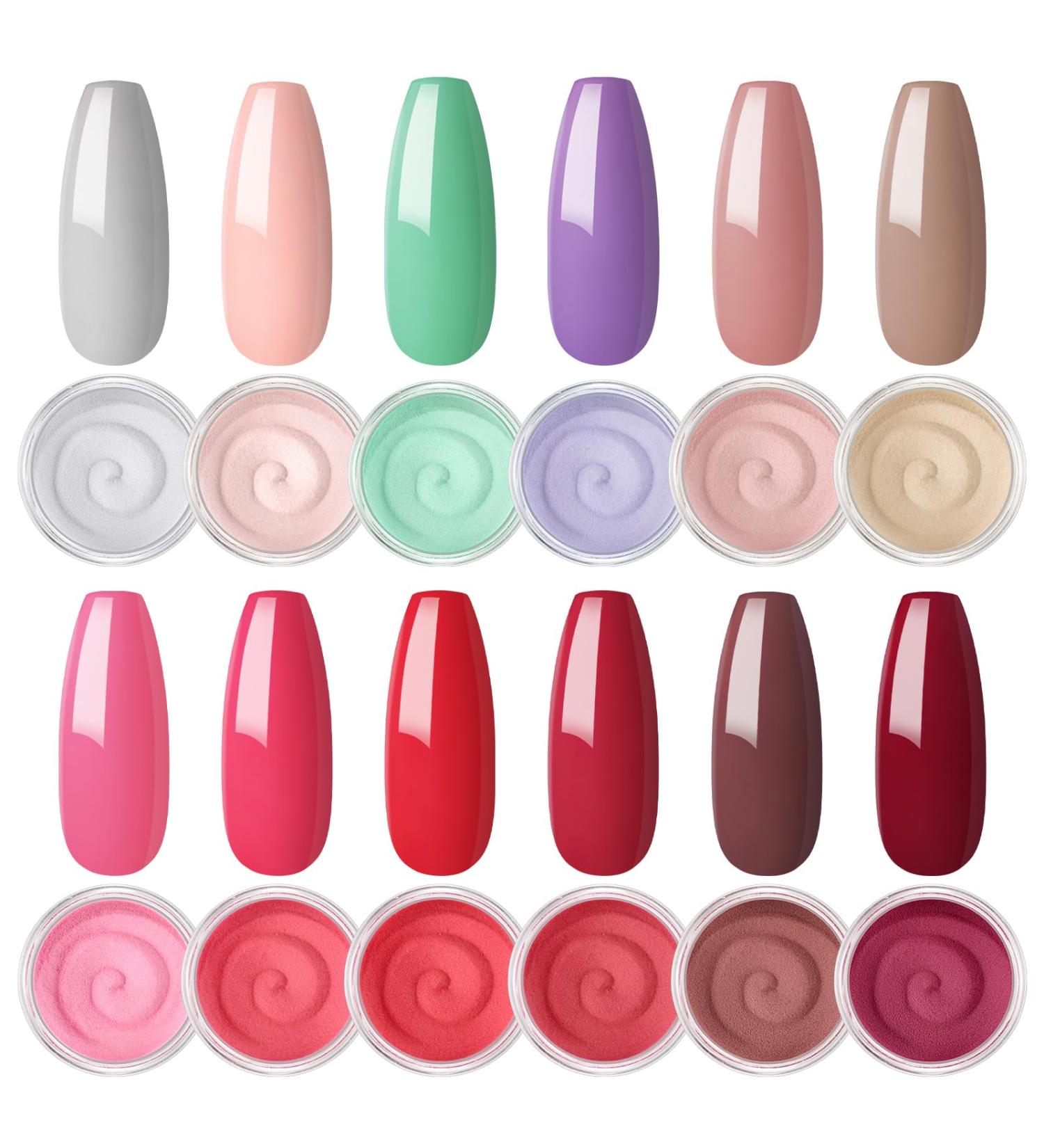 Dipping Powder 12 Colors Kit for DIY Nail Art No Need for Lighting Simple Operation Long Lasting for Beginner Nail Salon Home color10 - Buy Online on GoSupps.com