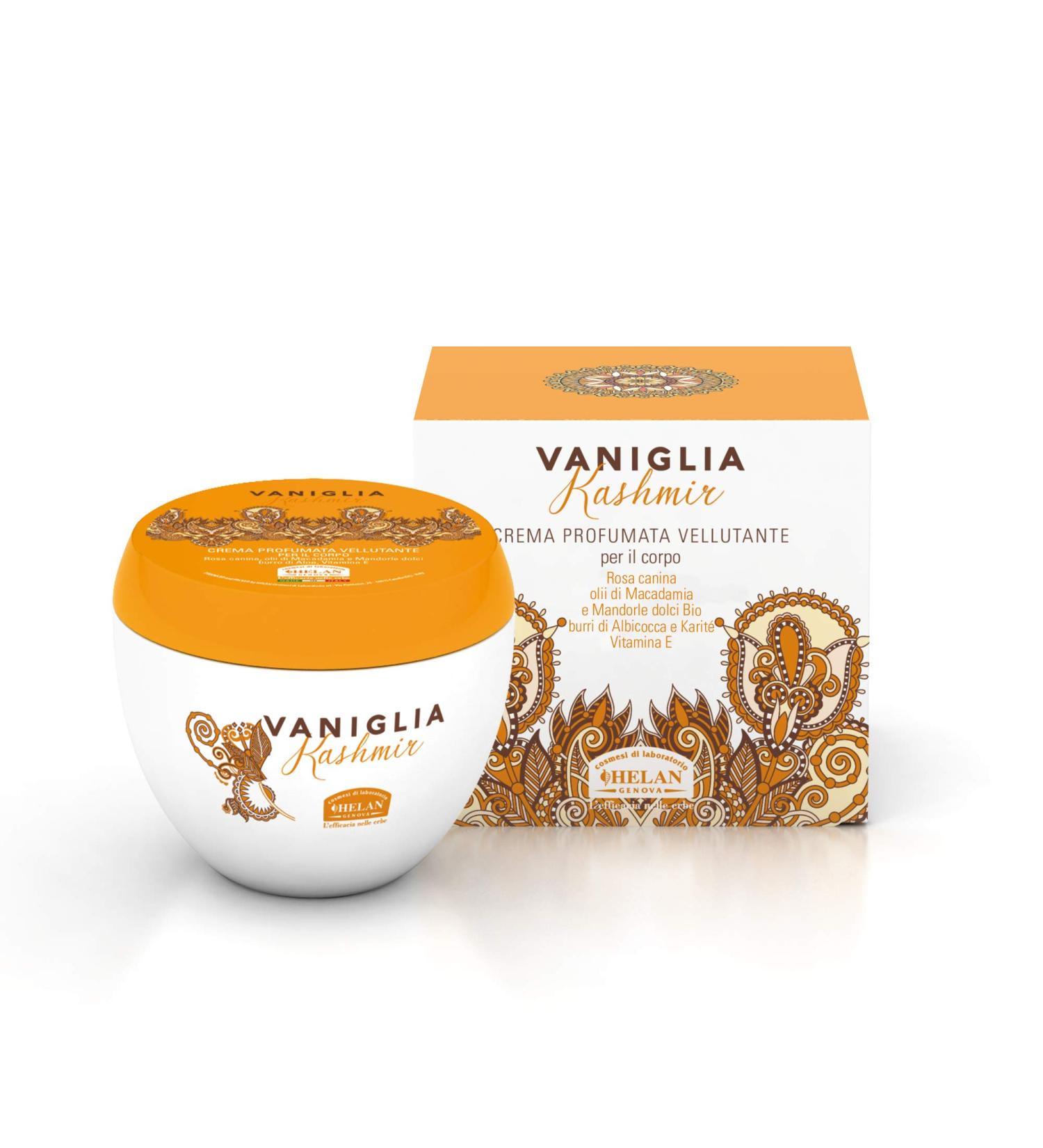 Helan Vaniglia Kashmir - Scented Silkening Body Cream with Vitamin E Aloe Vera Butter Macadamia & Sweet Almond Oil - Moisturising Body Lotion for Dry Skin Velvety Effect - Made in Italy 200 ml - Buy Online on GoSupps.com