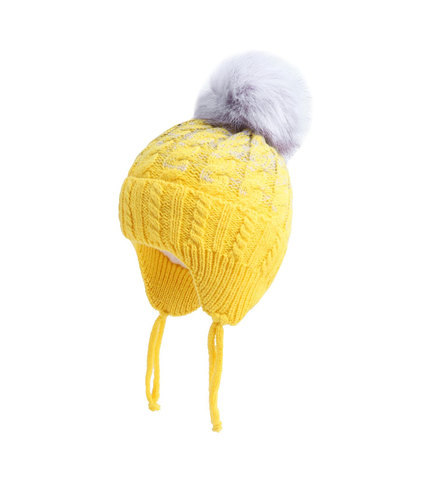 LANGZHEN Toddler Winter Hat Earflap Knit Cap - Yellow (1-2 Years) - Buy Online on GoSupps.com