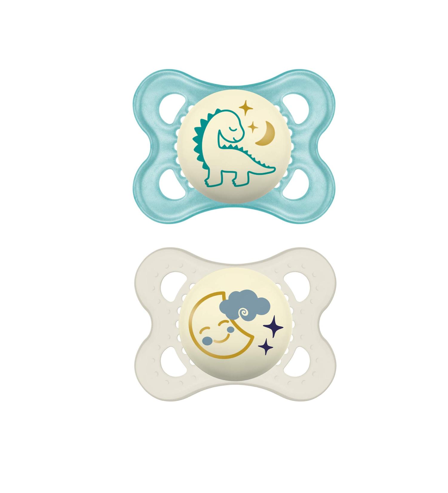 Night Pacifier 0-6 months (2 pack) Boy Baby-Boy Animal Print - Buy Online on GoSupps.com