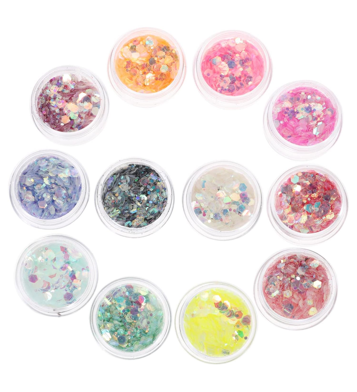  Ipetboom Ipetboom 12 Boxes Glitter Gel Carnival Party Halloween Makeup Supplies for Body Face Hair Eyeshadow Nails - Buy Online on GoSupps.com