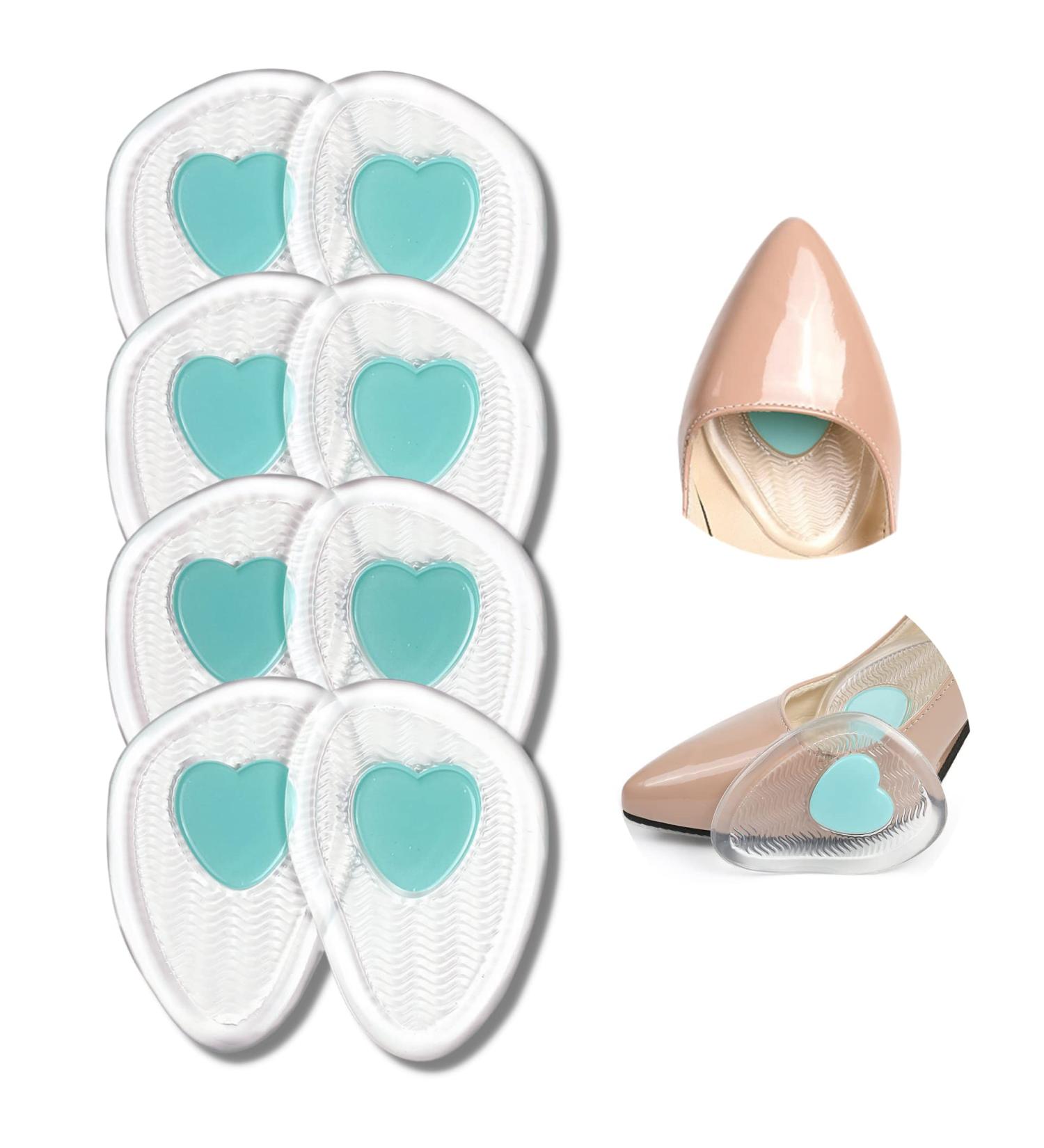 Women's Ball of Foot Cushions (4 Pairs) - Gel Metatarsal Pads for High Heel Inserts - Foot Pain Relief - Buy Online on GoSupps.com