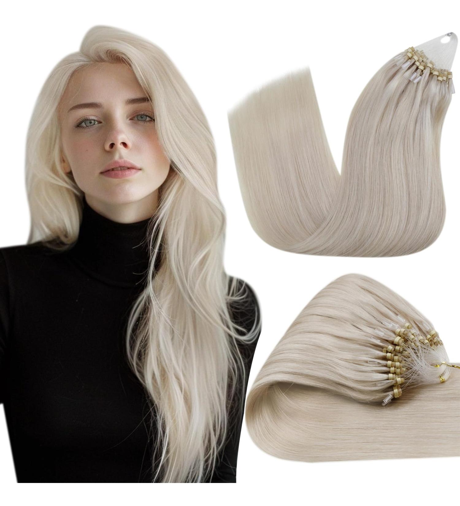 Hetto Microring Extensions - Real Hair #60 Platinblond | 35cm Loop Hair Extensions for Seamless Volume - Buy Online on GoSupps.com