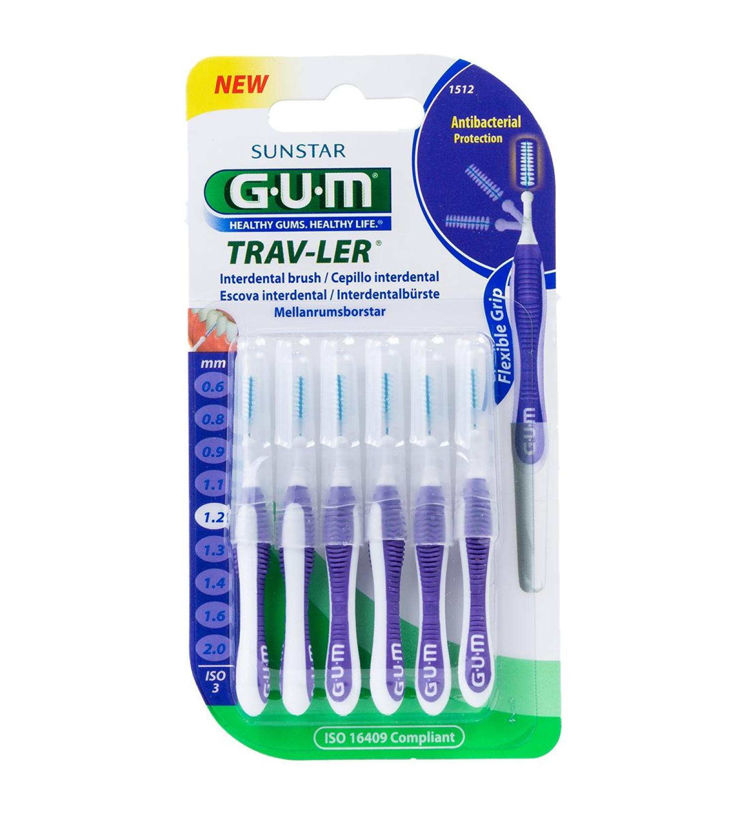 GUM TRAV-LER 6 pieces: 1512 violet 1.2 mm candle ISO 3
