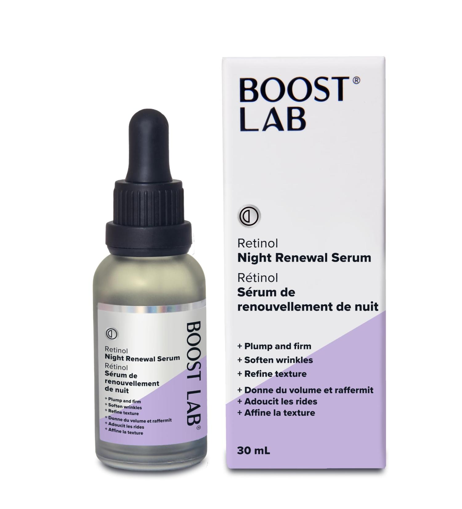 BOOST LAB Retinol Night Renewal Serum | Refines Texture Softens and Plumps for Younger Looking Skin | 30ml - Buy Online on GoSupps.com