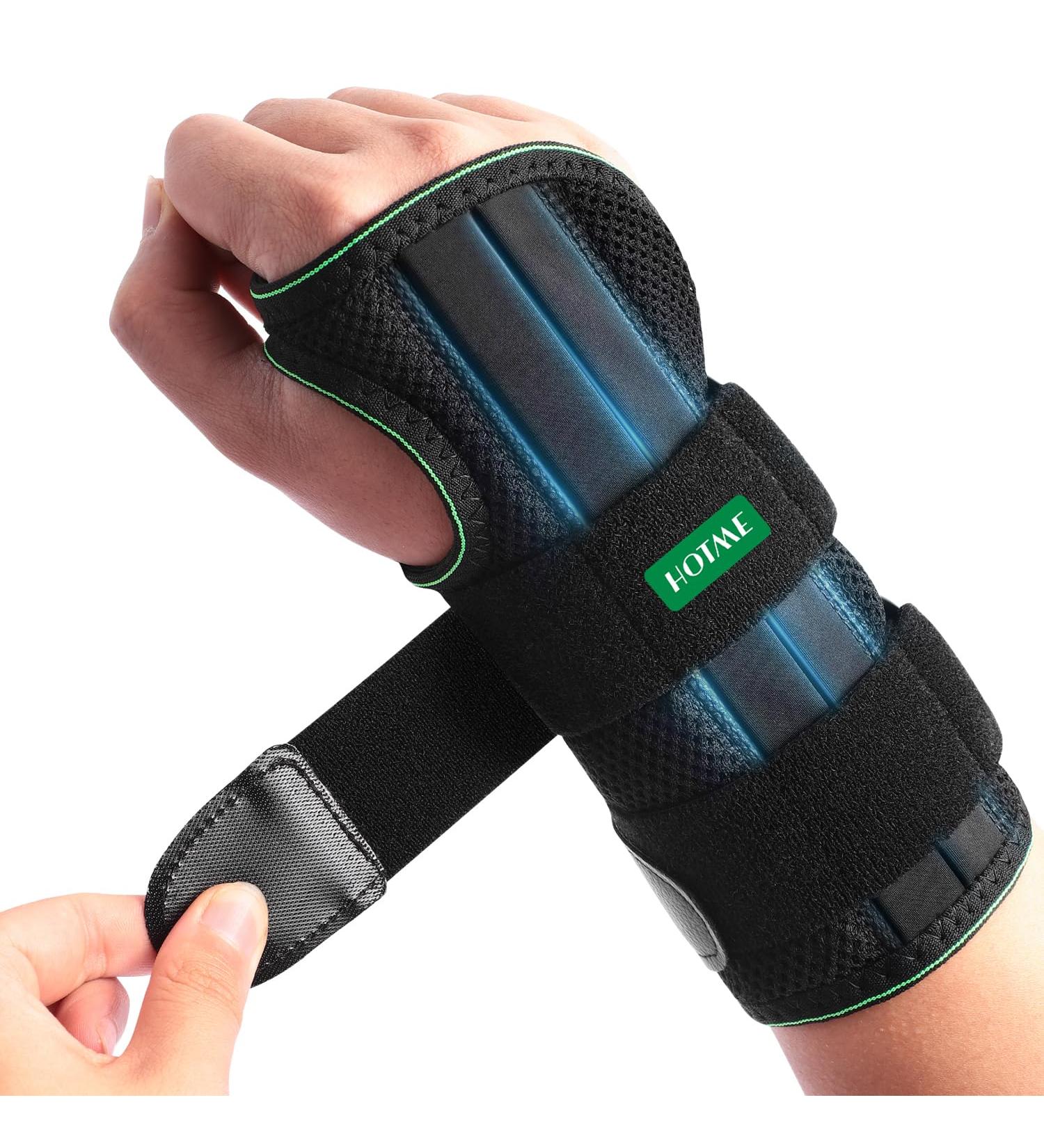 ZTL Upgraded Wrist Brace for Carpal Tunnel Relief - Adjustable Night Support with 3 Metal Splints for Arthritis Tendonitis & Sprains (L/XL Right Hand - Green - Buy Online on GoSupps.com