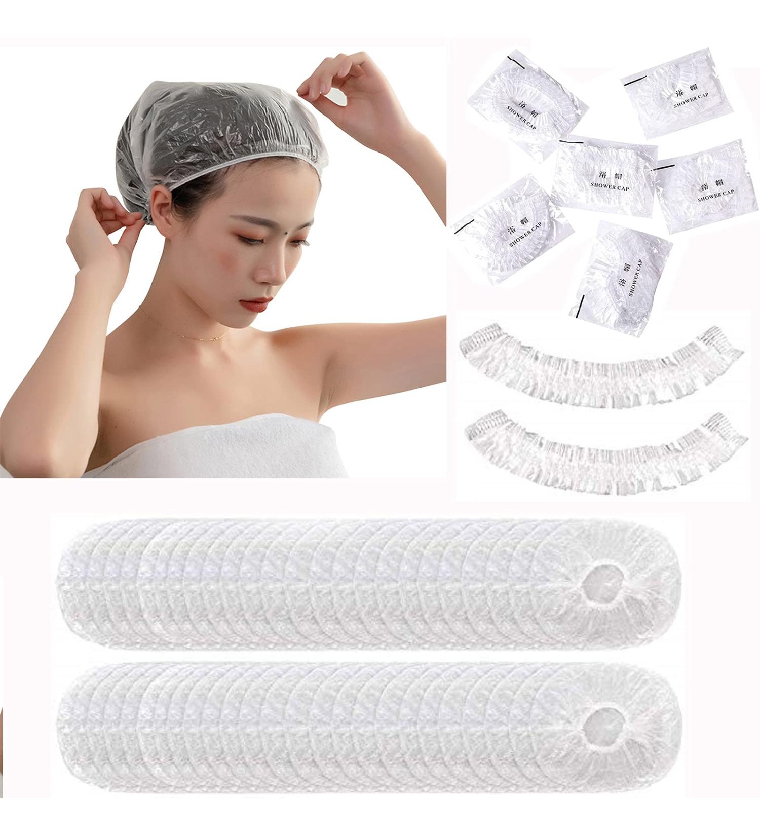 100PCS Individually Wrapped Shower Cap - Thickened Elastic Multipurpose Bath Hair Cap for Portable Travel - Buy Online on GoSupps.com