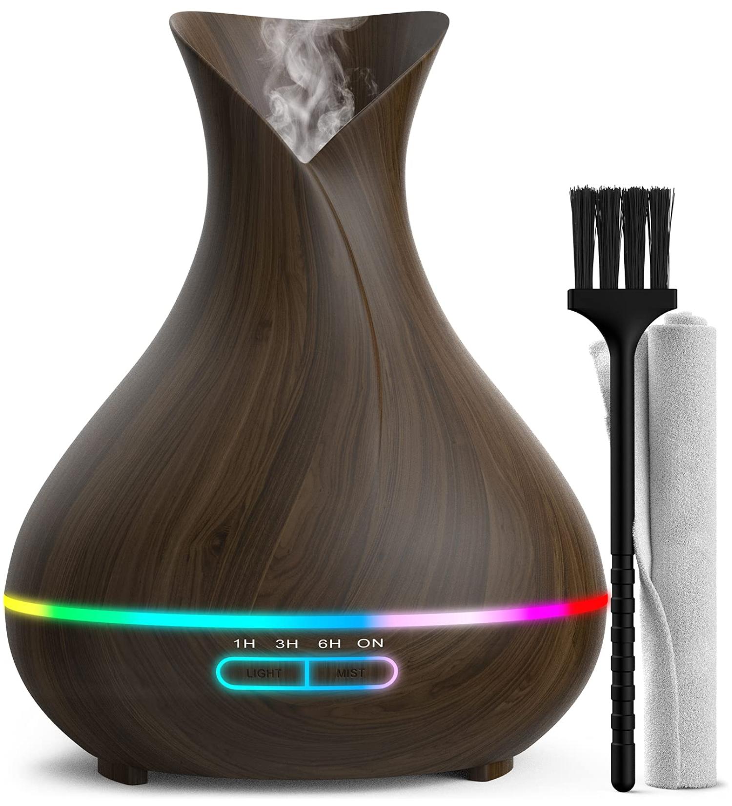 Everlasting Comfort Essential Oil Diffuser (400ml) - Aromatherapy Diffuser for Large Rooms 7 LED Colors Quiet & Auto Shut-Off - Perfect Home Scent Solution - Buy Online on GoSupps.com