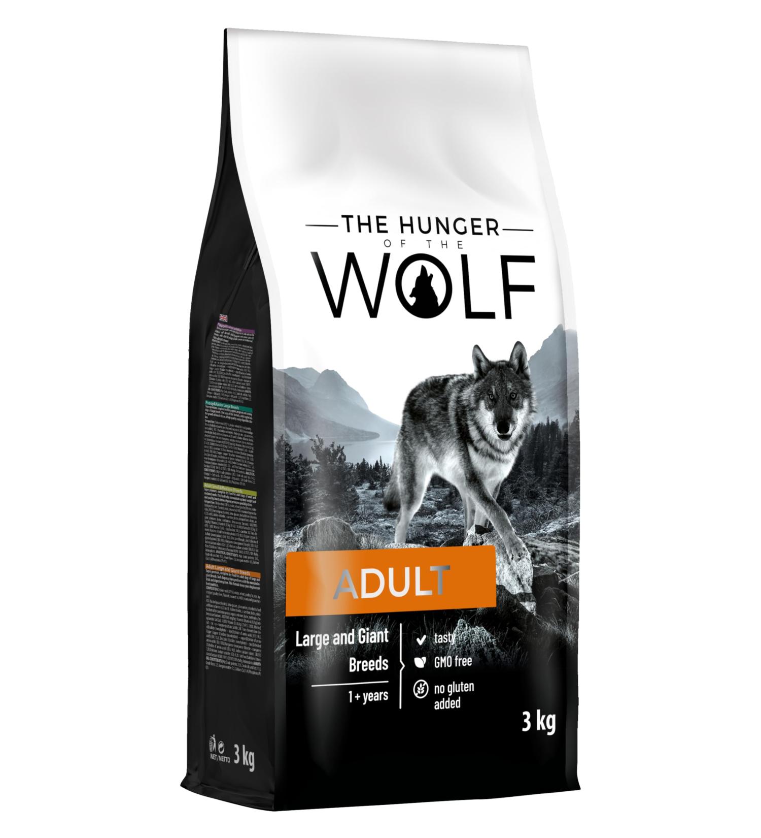Hunger of the Wolf Dog Food for Large Breeds - 3kg Dry Chicken Formula for Joint Health | Adult Dogs - Buy Online on GoSupps.com