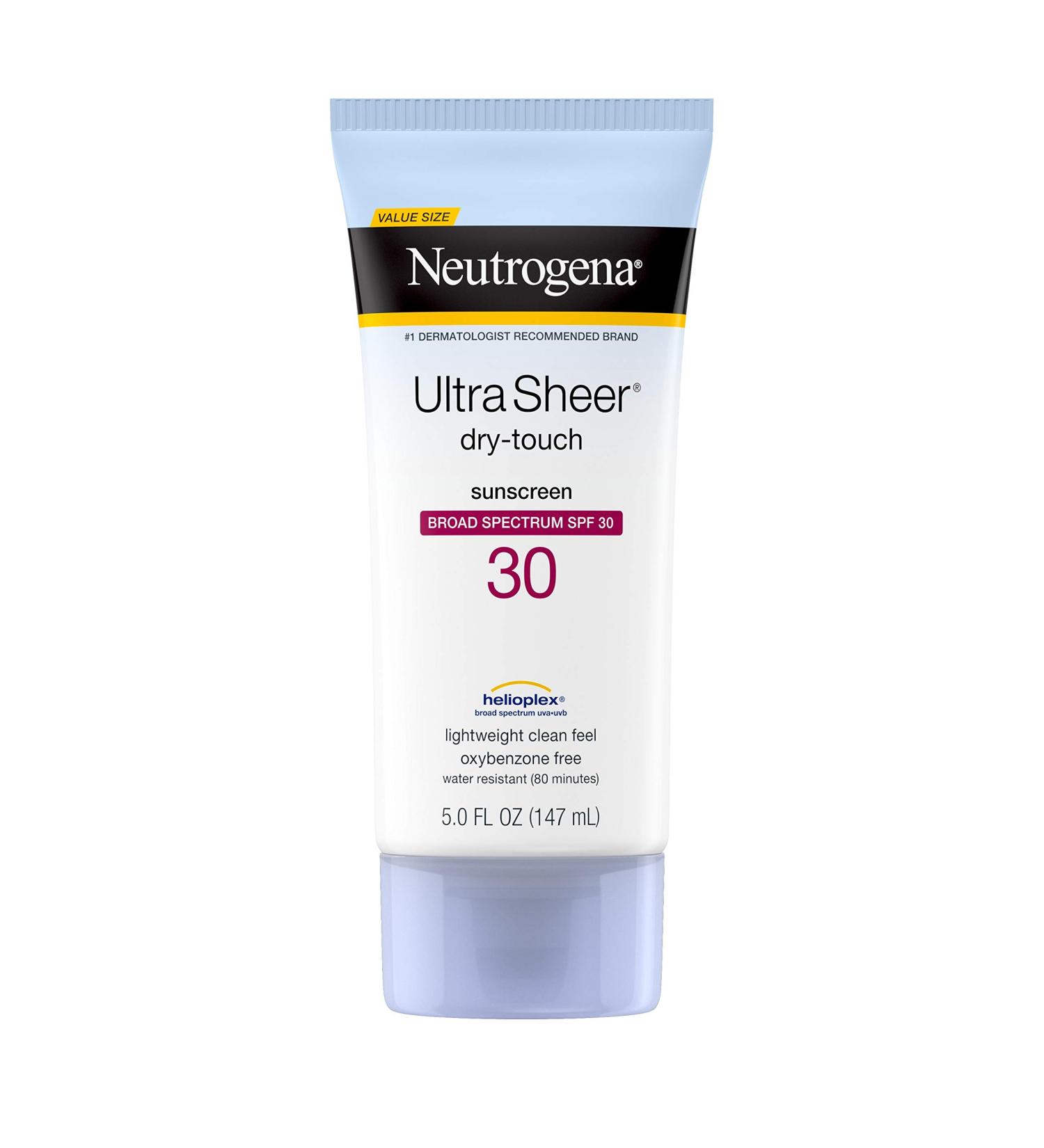 Neutrogena Ultra Sheer Dry-Touch Water-Resistant Non-Greasy Sunscreen Lotion with Broad Spectrum SPF 30 5 fl. oz - Buy Online on GoSupps.com