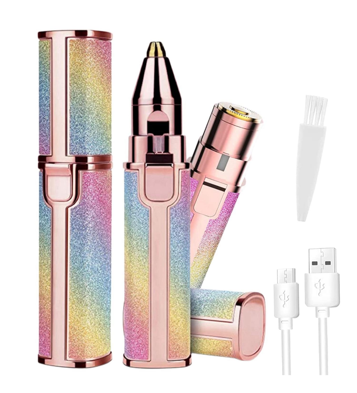 2-IN-1 Rechargeable Facial Hair Remover for Women - Painless Lady Shavers with LED Light, Nose & Hair Trimmer for Lips, Chin, Face, and Eyebrows - Buy Online on GoSupps.com