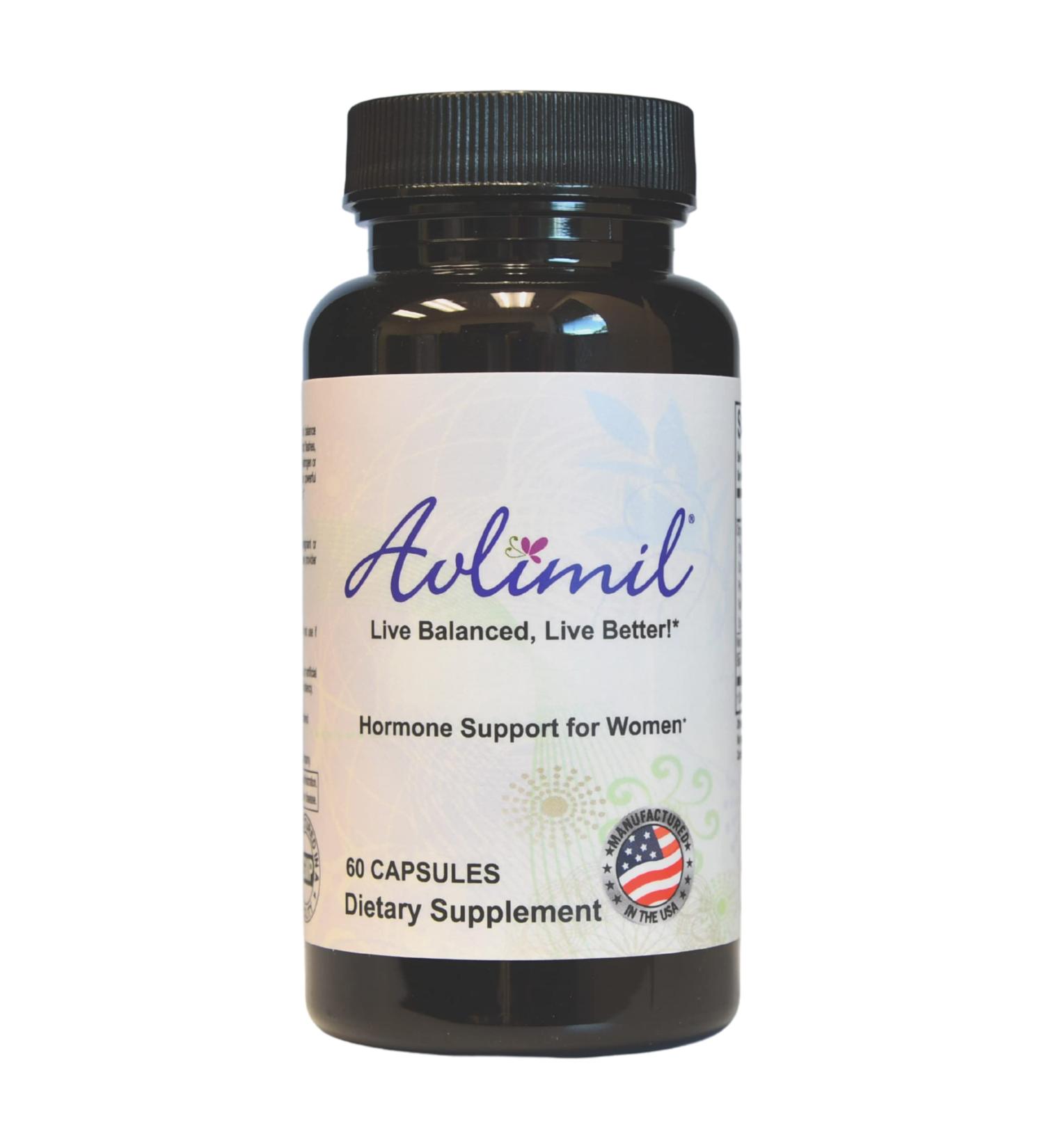 Avlimil Hormone Balance & Menopause Support | 1-Month Supply for Mood Swings, Hot Flashes & Night Sweats - with Isoflavones, Black Cohosh, Red Clover & More - Buy Online on GoSupps.com