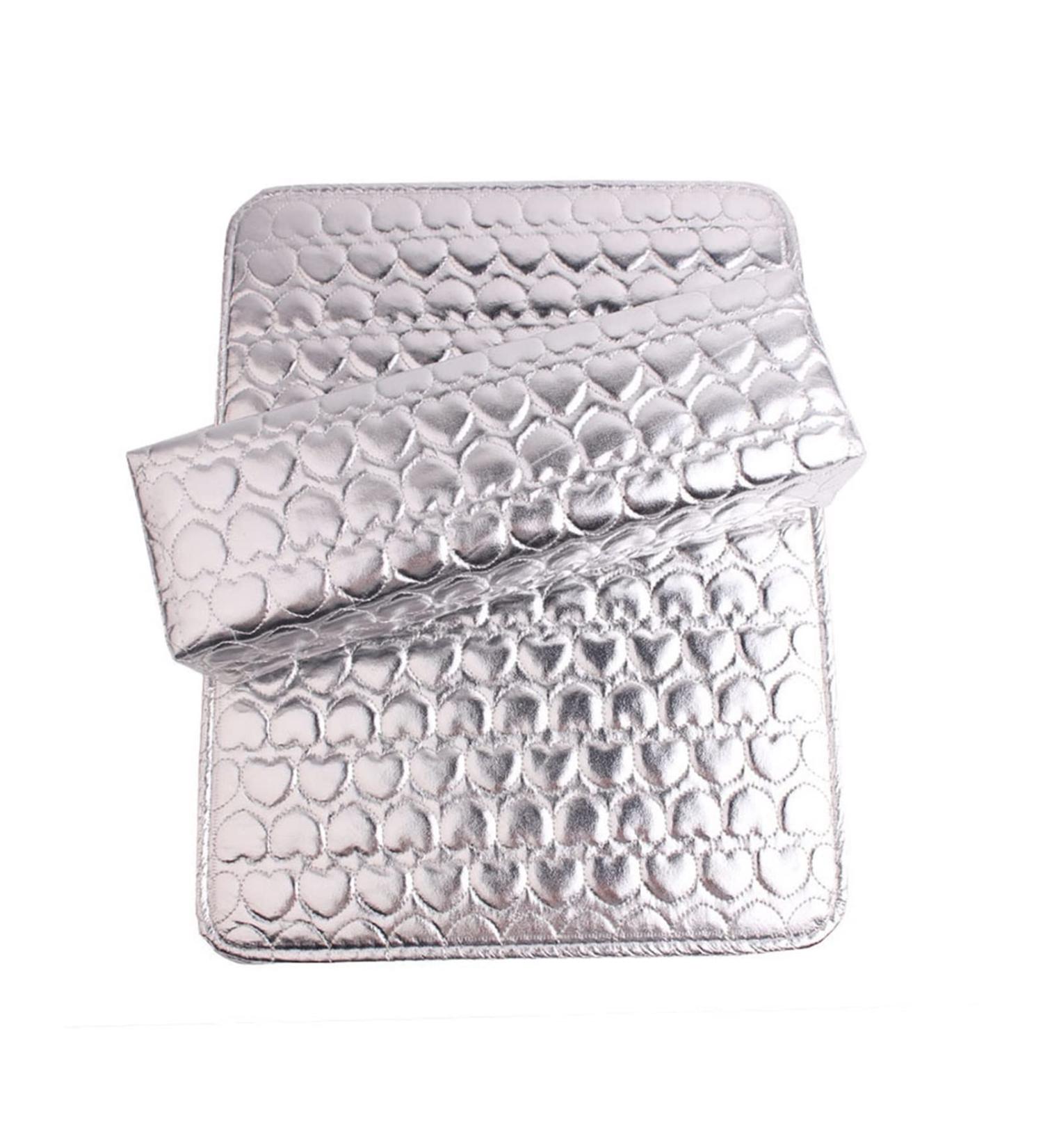 djkyu 1 Set Hand Cushion Holder Soft PU Leather Sponge Arm Rest Love Heart Design Nail Pillow Manicure Art Beauty Mat Pad (Color : Silver) - Buy Online on GoSupps.com