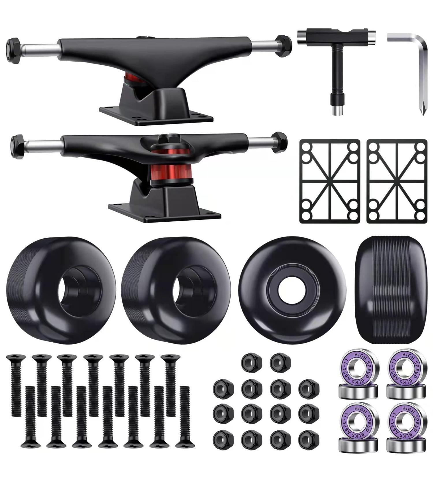 Jizmo Skateboard Trucks & Wheels Combo Starter Set | Fits 7.75-8.25 Deck | 52mm Wheels & ABEC-11 Bearings | Includes Tool, Pads & Hardware - Buy Online on GoSupps.com