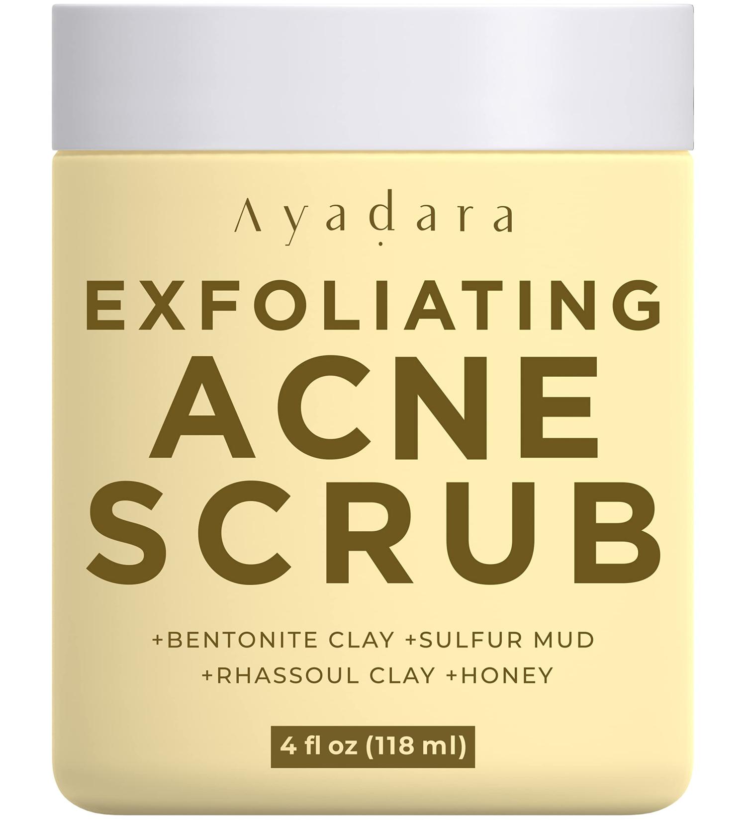 Exfoliating Acne Scrub 4 fl oz - Natural Face Wash for Severe & Hormonal Acne | 120-Day Supply for Teens Women & Men - Buy Online on GoSupps.com