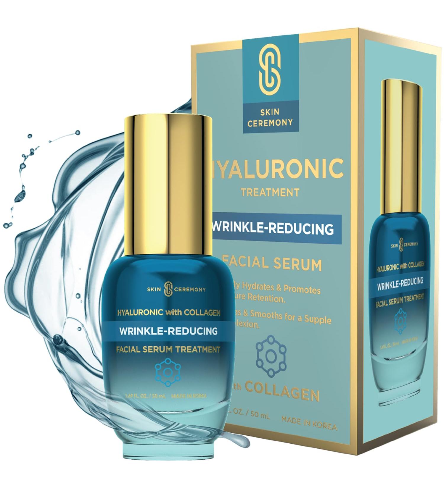 Hyaluronic & Collagen Facial Serum - Wrinkle Reducing Deep Hydration & Skin Rejuvenation - Made in Korea - 1.69 FL.OZ - Buy Online on GoSupps.com