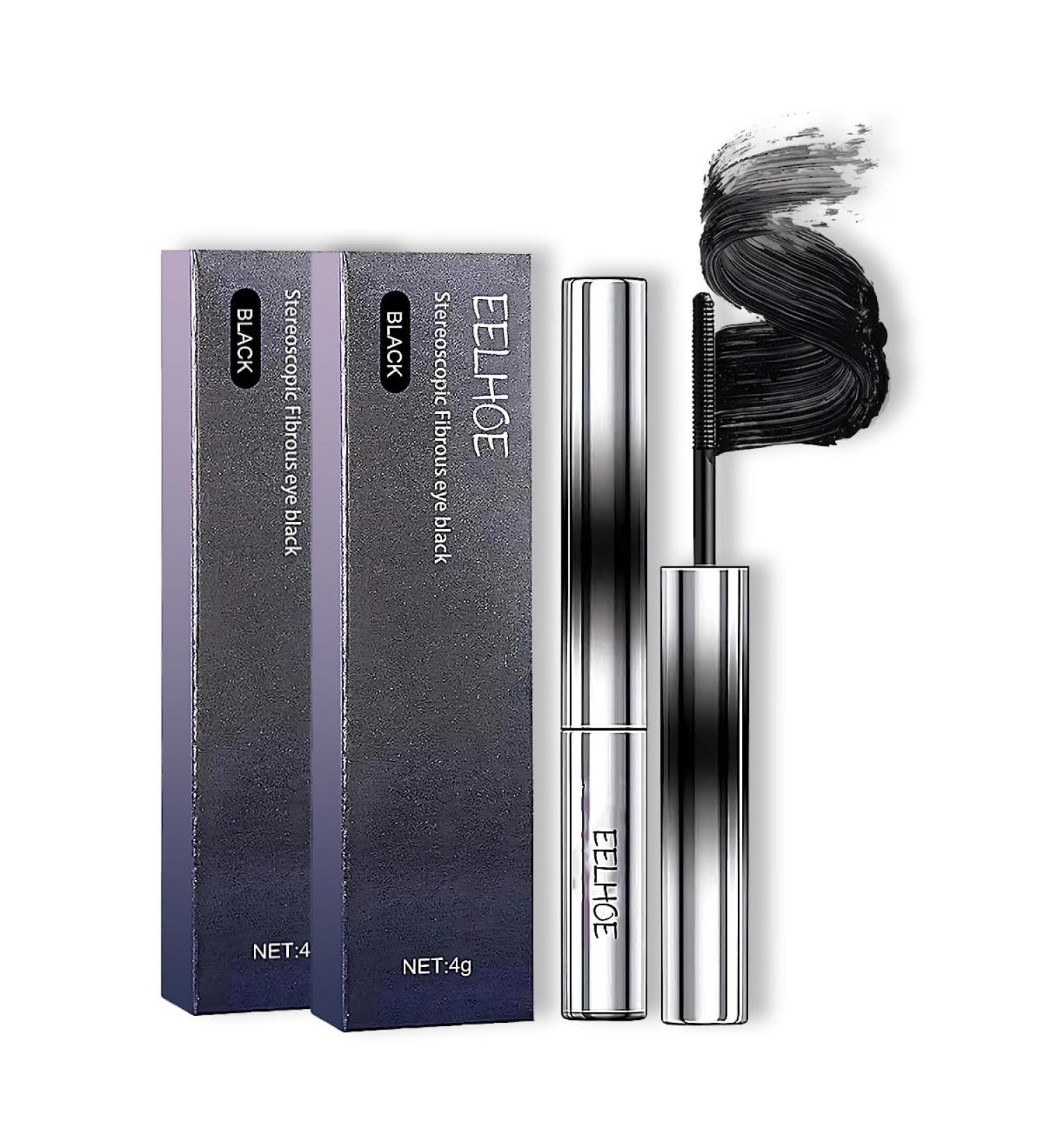 Hairless Ultra Fine Metal Mascara Waterproof Sweatproof Curling Mascara Doll Mascara Long Lasting Natural (Black) - Buy Online on GoSupps.com