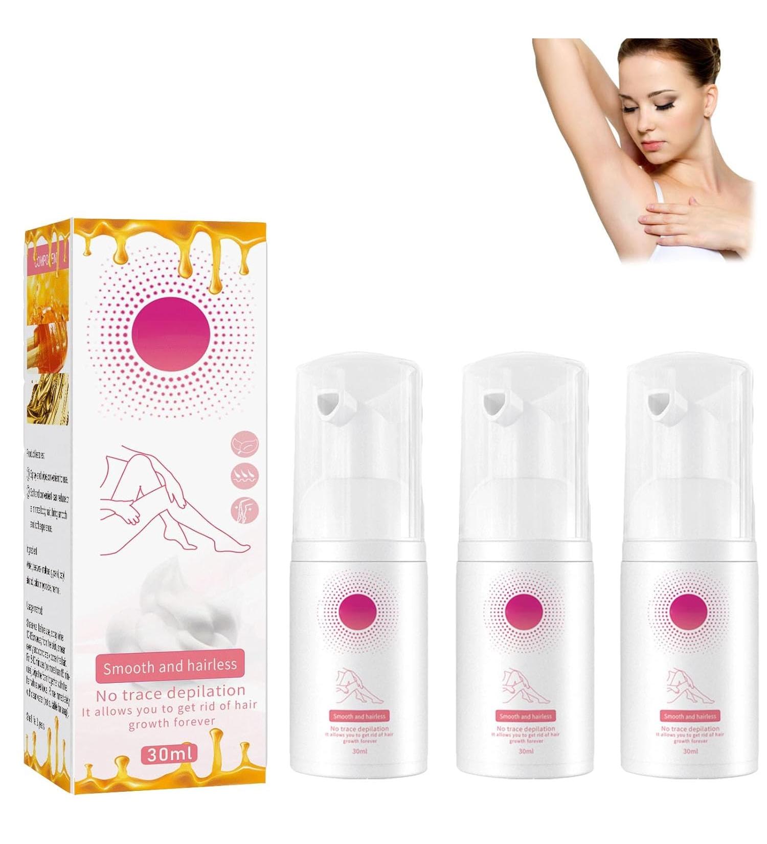Hair Removal Mousse Gentle Hair Removal Mousse Body Hair Removal Foam Spray for Women and Men Hair Removal Spray Quick Hair Removal Moisturizing and Skin-Friendly (3 Pcs) - Buy Online on GoSupps.com