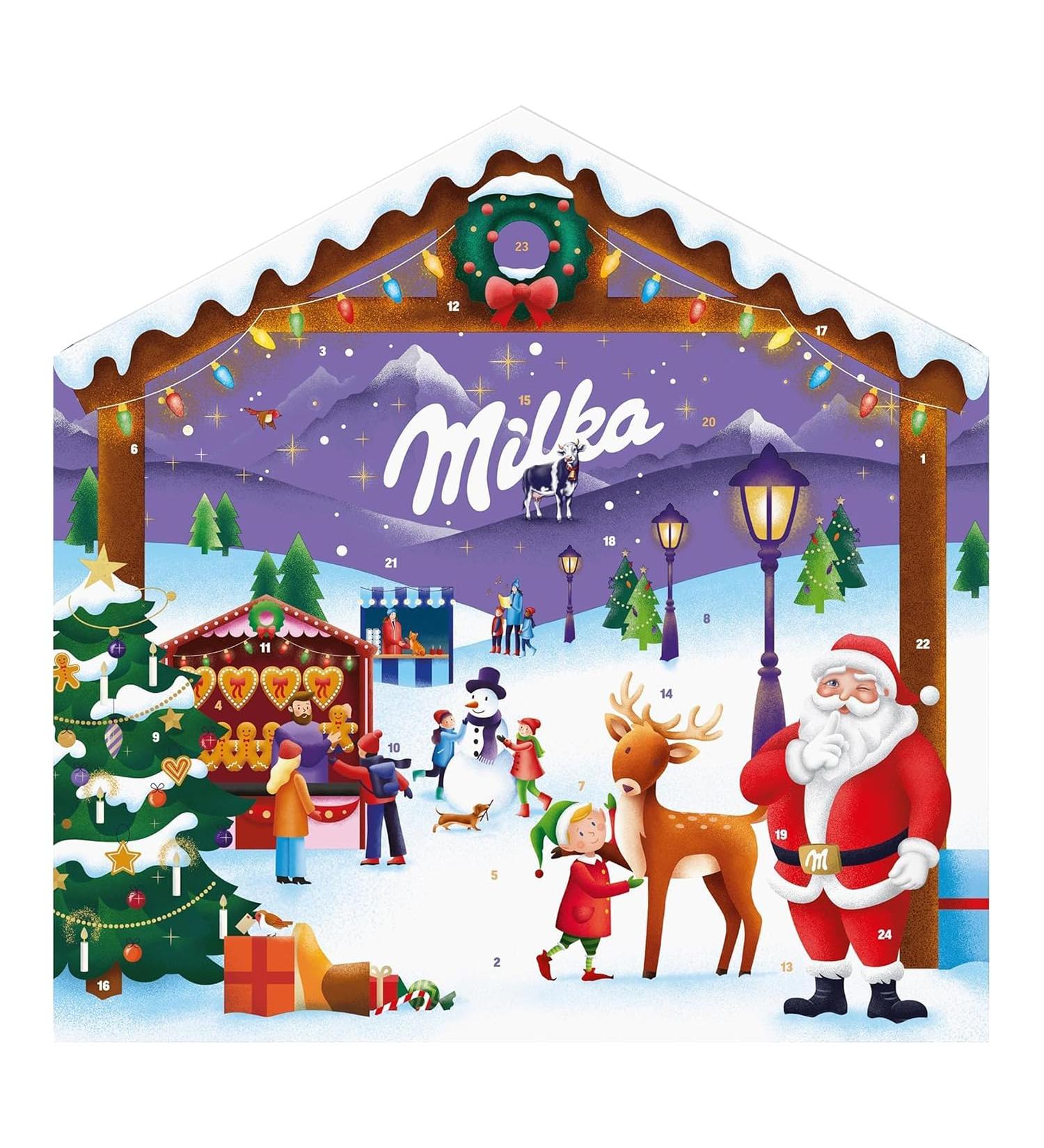 MILKA - 1 Calendrier de l'Avent Magic Mix Milka - Assortiment d' ufs tablettes et P re No l en Chocolat au Lait du Pays Alpin - 1 Calendrier de 147g - Buy Online on GoSupps.com
