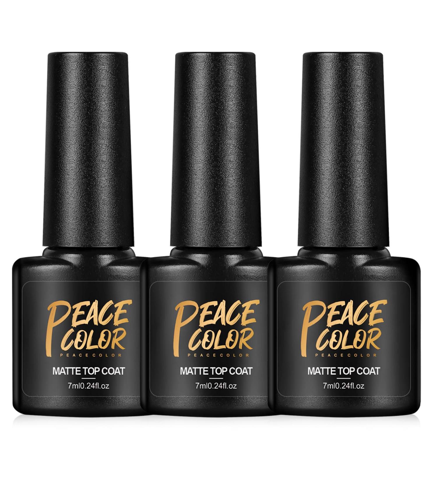 PEACECOLOR 3 x 7ml Matte Gel Top Coat LED Soak Off Gel Nail Polish Matte Finish Long Lasting No Wipe Matte Top Coat A5 - Buy Online on GoSupps.com