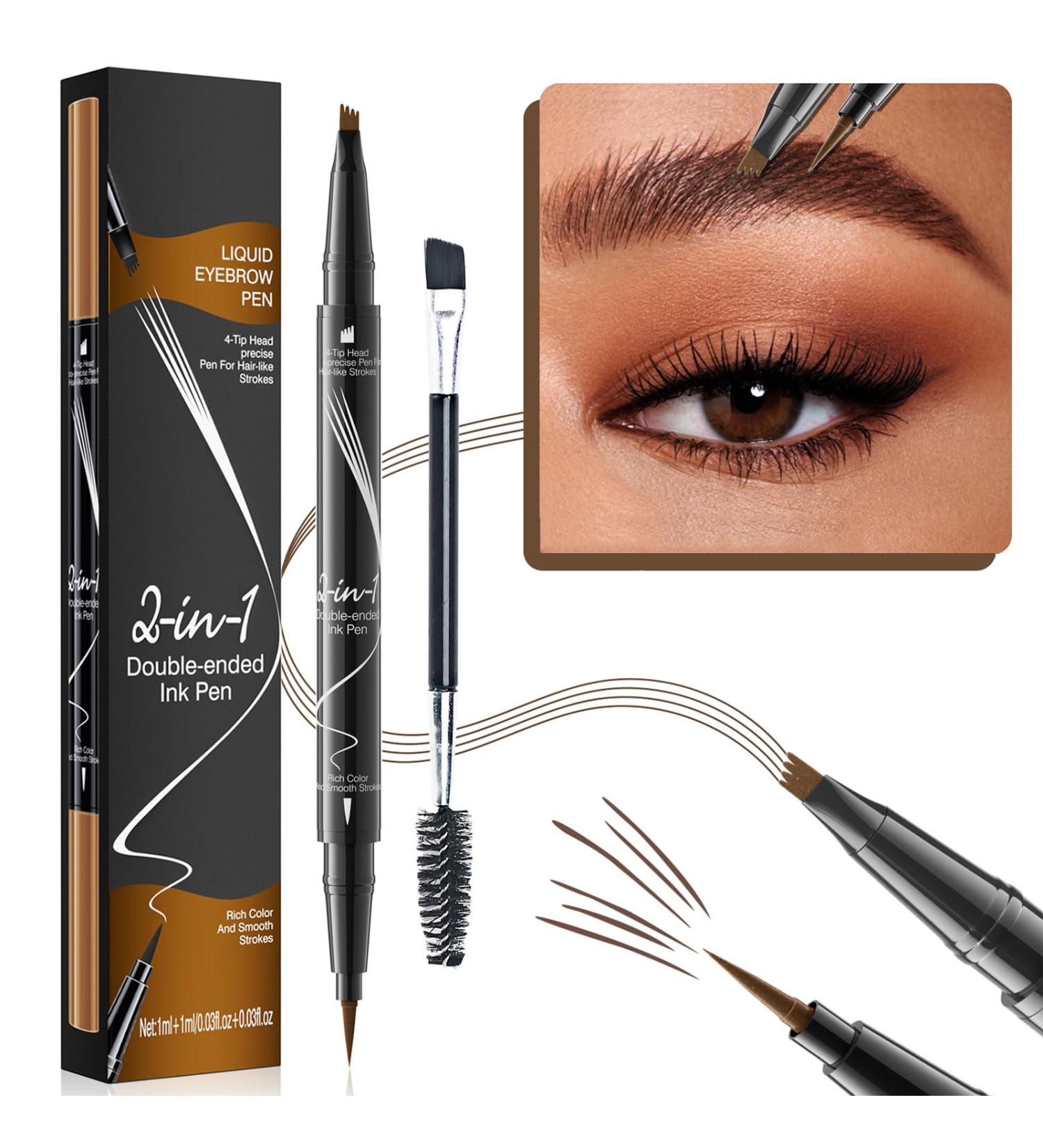 3D Double-sided Eyebrow Pencil Four-fork Tip Eyebrow Pencil for Fashion Eyebrows Sweat-proof - Buy Online on GoSupps.com