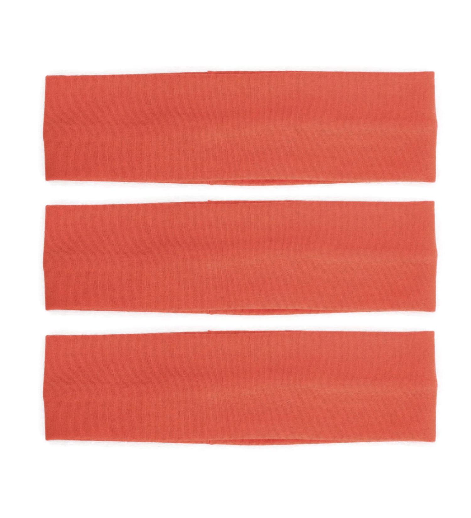 MapofBeauty 3 Pack Yoga Headbands - Stretchy Cotton Hairbands for Sports Running & Gym - Ideal for Women (Orange) - Buy Online on GoSupps.com
