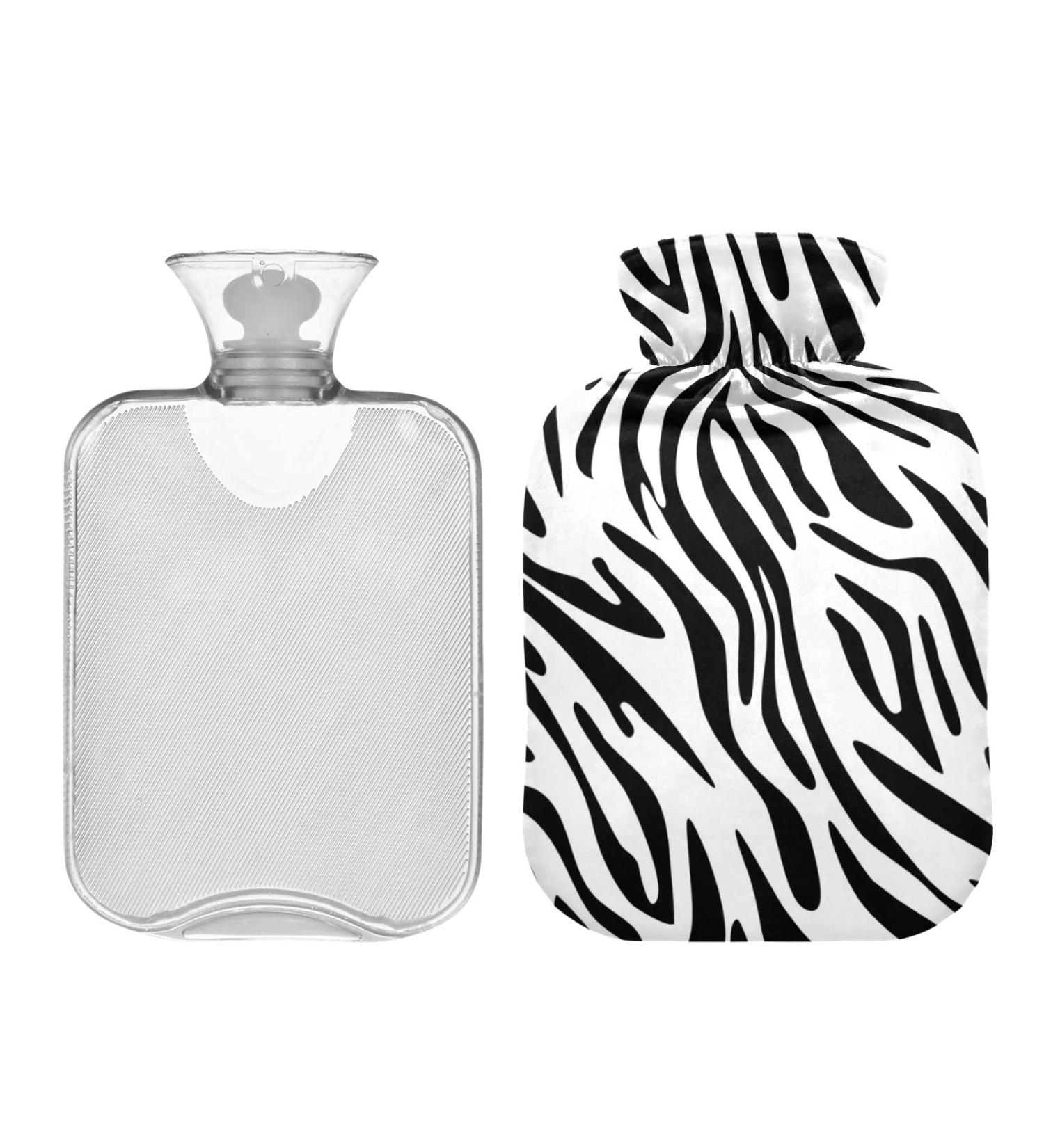 Zebra Print Hot Water Bottle 2L with Cover - Ultimate Pain Relief & Warmth for Hands & Feet | Winter Essential - Buy Online on GoSupps.com