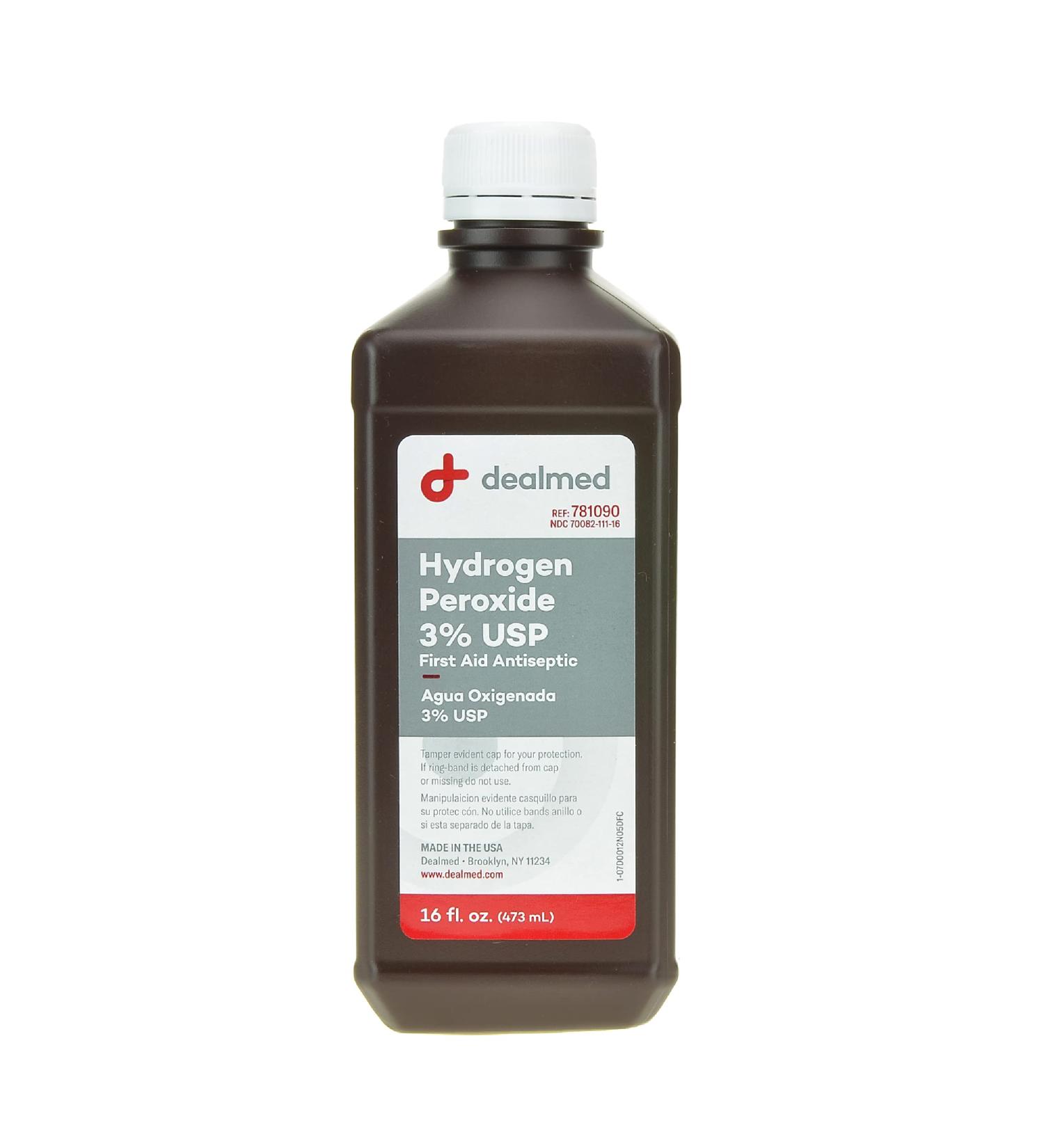 Dealmed Hydrogen Peroxide 3% USP 16 fl. oz. - USA Made First Aid Cleaner - Buy Online on GoSupps.com