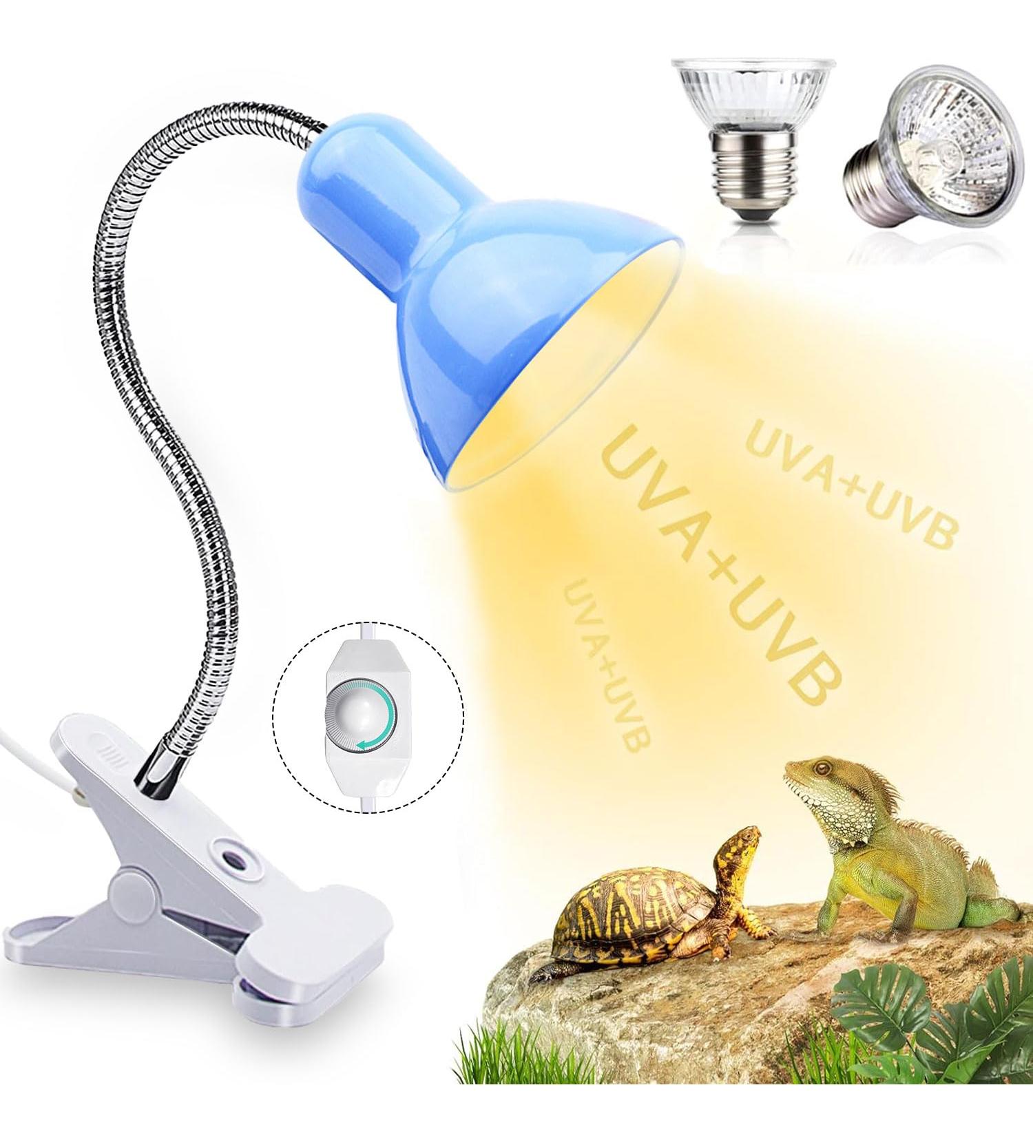 Shengruili Turtle Heat Lamp - 25W & 50W Reptile Terrarium Light | Ideal for Turtles & Reptiles - C-Blue - Buy Online on GoSupps.com