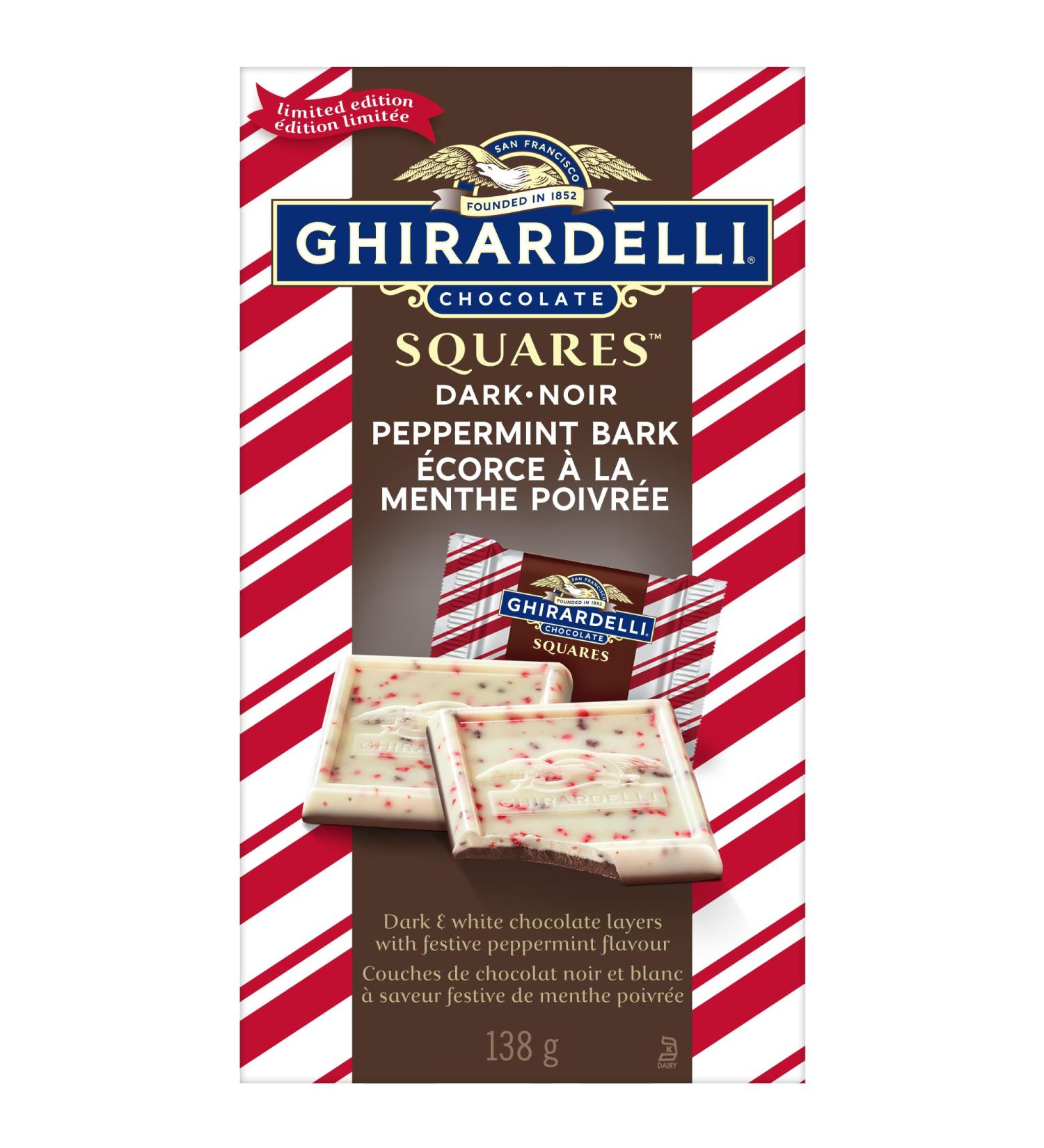 GHIRARDELLI Dark Chocolate Peppermint Bark Squares Bag 138g Perfect Chocolate Gift Stocking stuffers Christmas Candy Christmas Chocolate - Buy Online on GoSupps.com