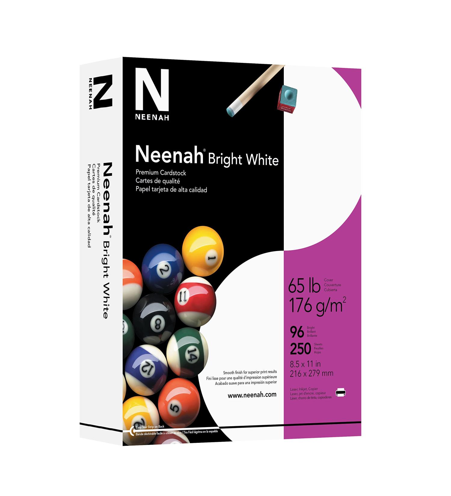 Neenah Premium Cardstock 8.5x11 65 lb Bright White - 250 Sheets - Buy Online on GoSupps.com