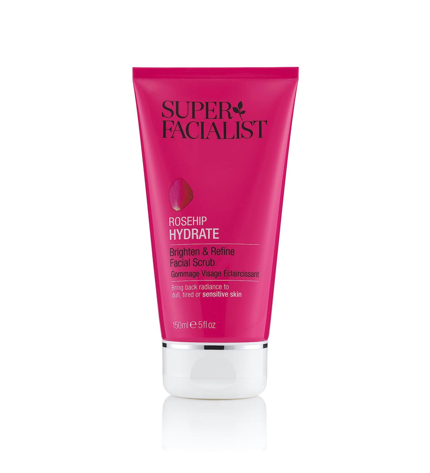 Super Facialist Rosehip Hydrate Face Scrub - Gentle Exfoliator for Sensitive Skin - 150ml - Buy Online on GoSupps.com