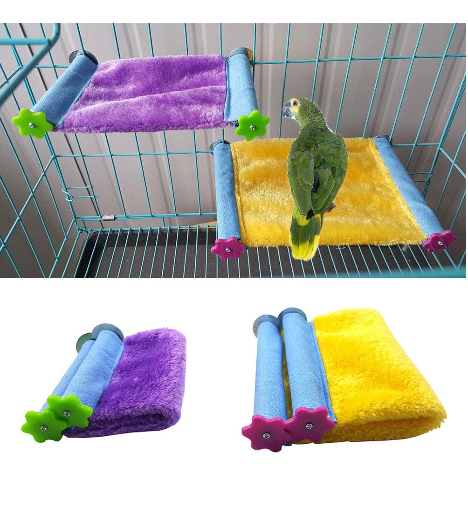 Cozy Winter Bird Nest House Bed Hammock Toy for Parrot Parakeet Cockatiel Conure African Grey - Perfect for Eclectus, Amazon, Lovebird, and More | Ideal for Hamsters, Rats, Chinchillas, and Small Pets - Cage Perch Included - Buy Online on GoSupps.com