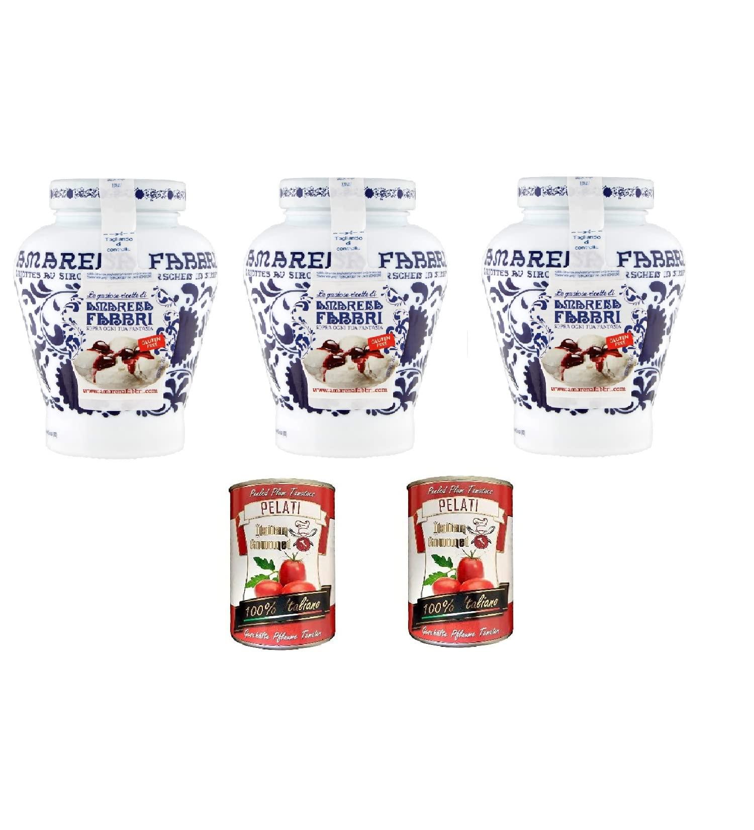 Italian Gourmet ER Fabbri Amarena fruit and syrup cherries in Siurp Amarena Fabbri 600 g + Italian gourmet 100 Italian peeled tomato cans 2 x 400 g - Buy Online on GoSupps.com
