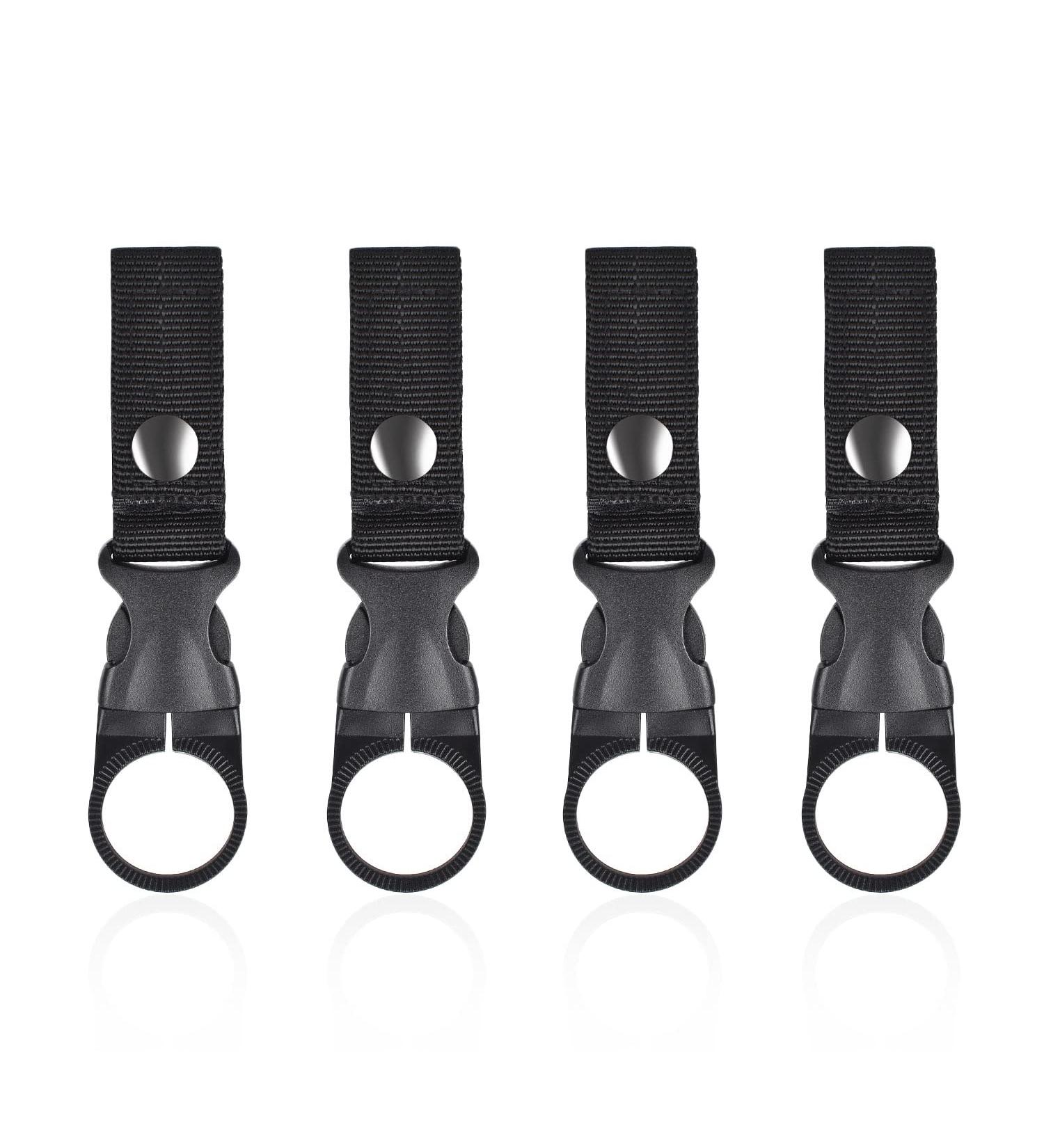 Thirei Water Bottle Holder Clip - 4 Pack Nylon Key Ring Clips with Belt Buckle for Camping & Hiking - Durable Black Outdoor Accessories - Buy Online on GoSupps.com