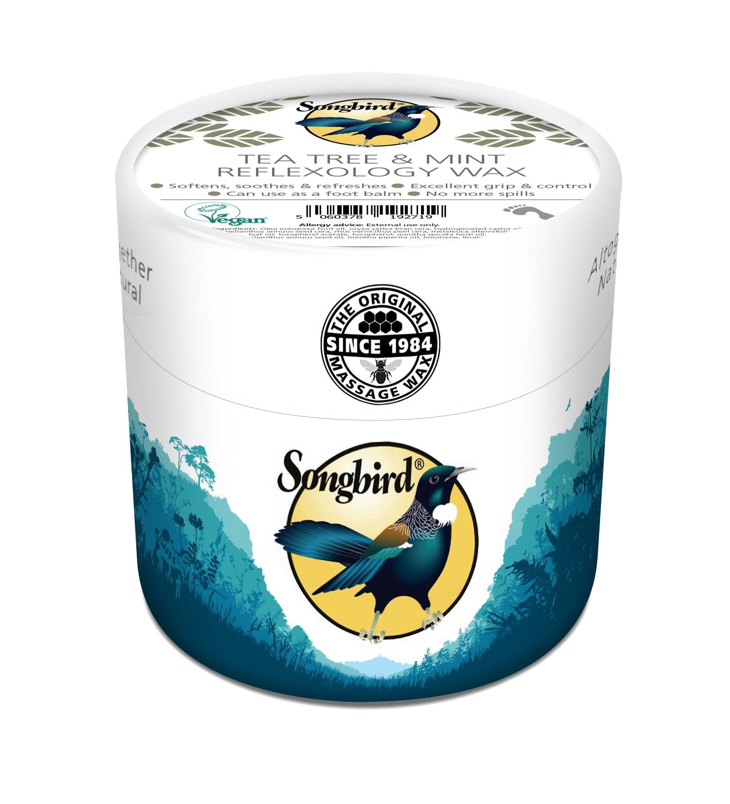 Songbird Tea Tree & Mint Reflexology Wax - 300g EcoTub | Natural Relaxation & Wellness | International Shipping Available - Buy Online on GoSupps.com