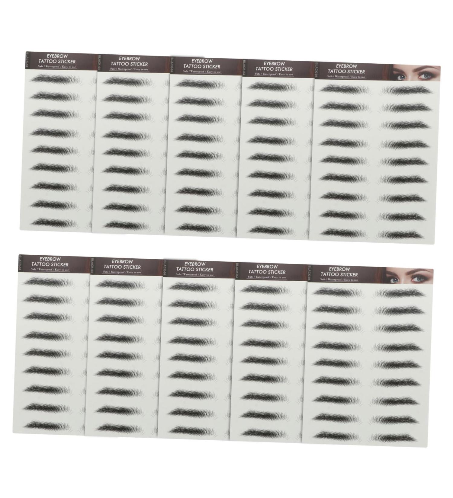 POPETPOP 10pcs Imitation Eco Eyebrow Sticker Stickers Beauty Eyebrows Black Water Transfer Eyebrow Sticker 3d - Buy Online on GoSupps.com