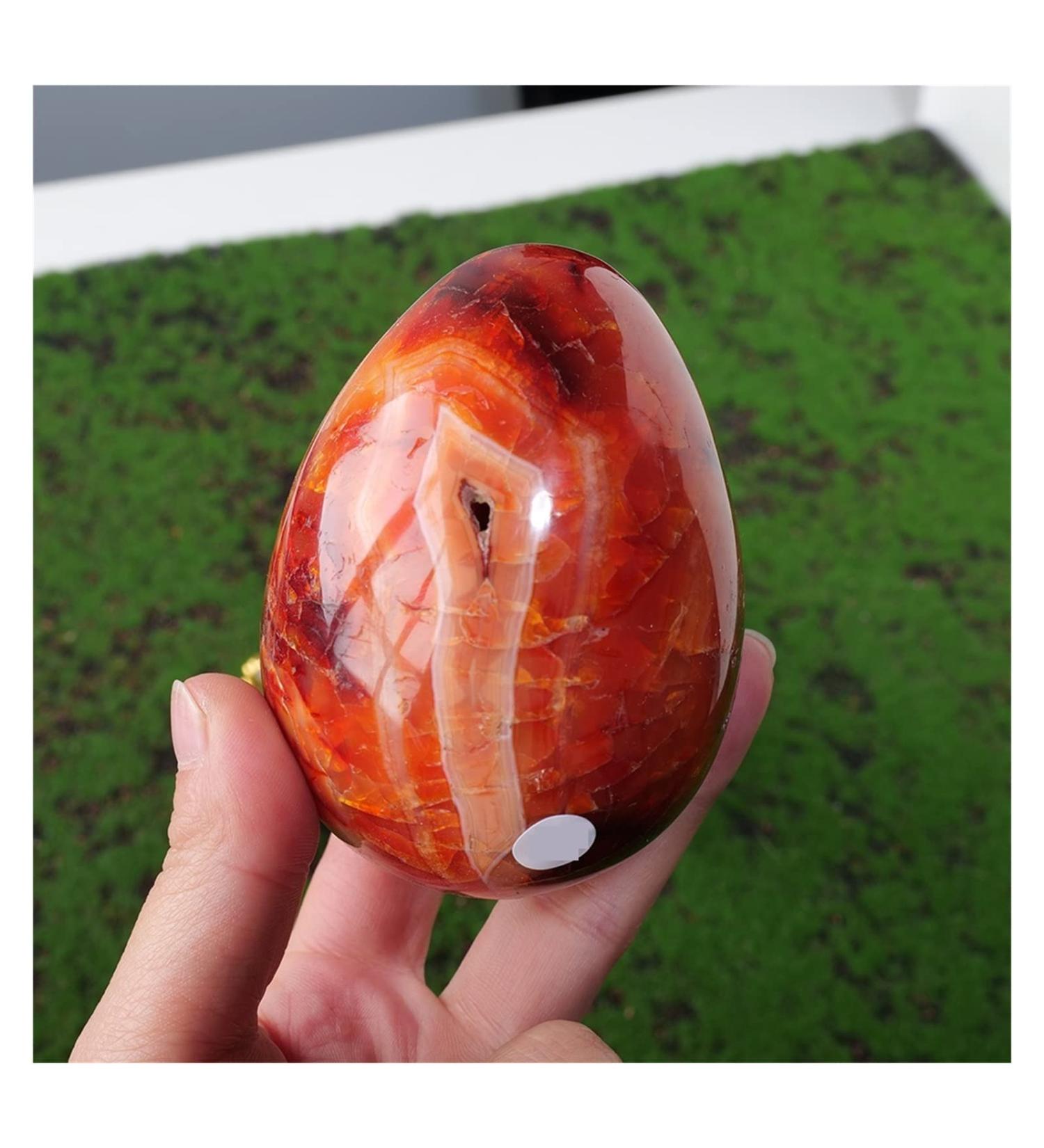 Crystal 1PC Natural Carnelian Red Agate Crystal Stones Polished Gemstone Figurines with Stone Stand Specimen Minerals Stone Collection (Color : 200-215g)