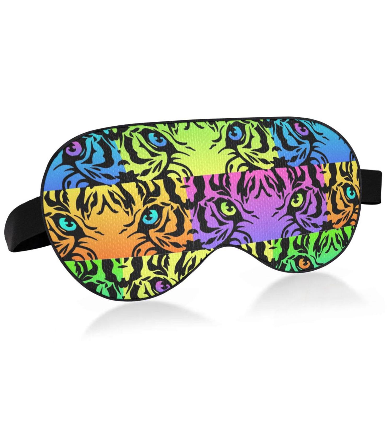 Haskirky Light Blocking Eye Mask for Men and Women - Breathable, Adjustable, Suitable for Travel, Yoga, Meditation - Comfortable Office deep Sleep Mask - Neon Tiger Eyes - Buy Online on GoSupps.com