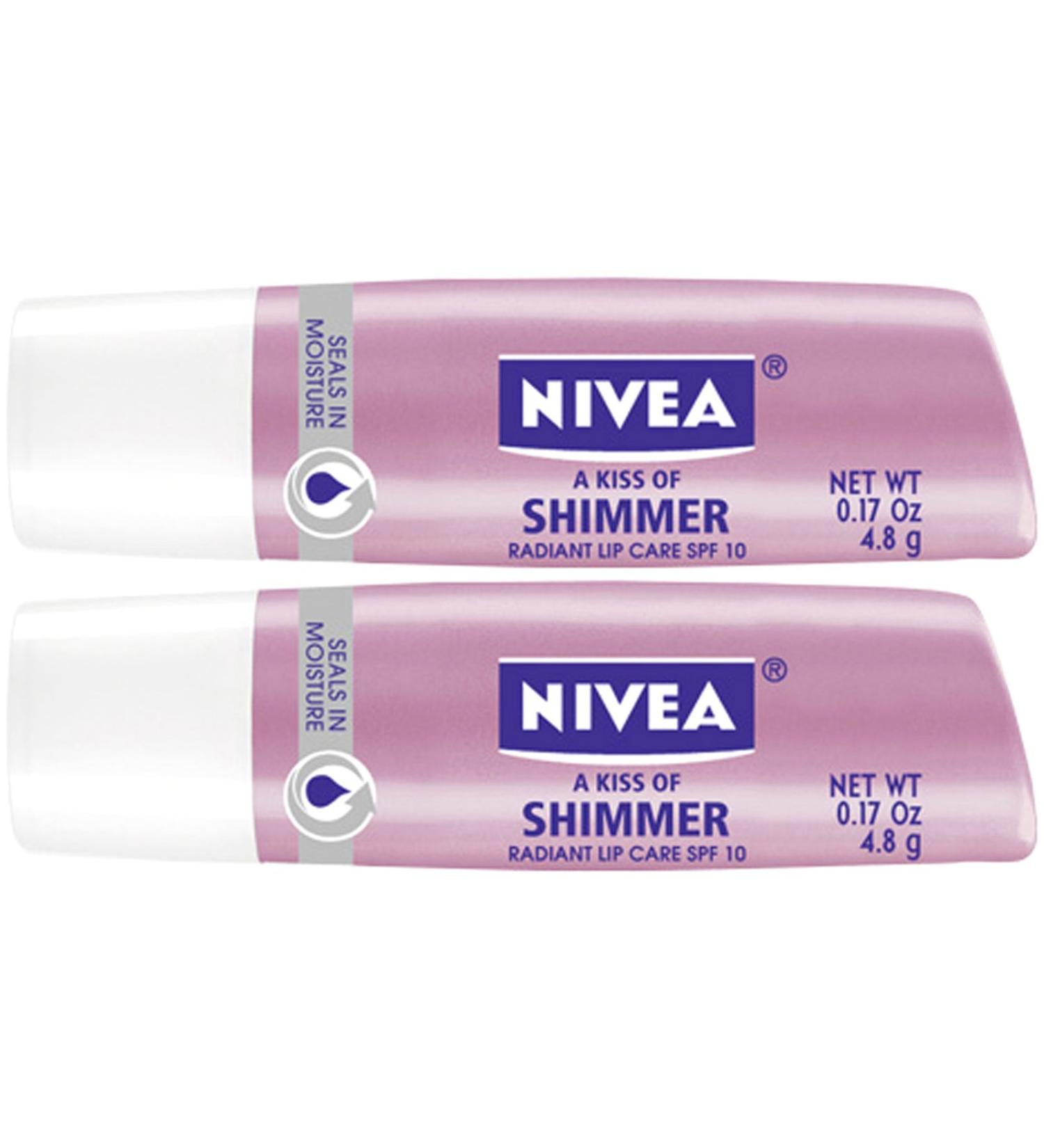 Nivea Lip Care A Kiss of Shimmer Lip Care Stick - Pearly Shimmer - 2 pk