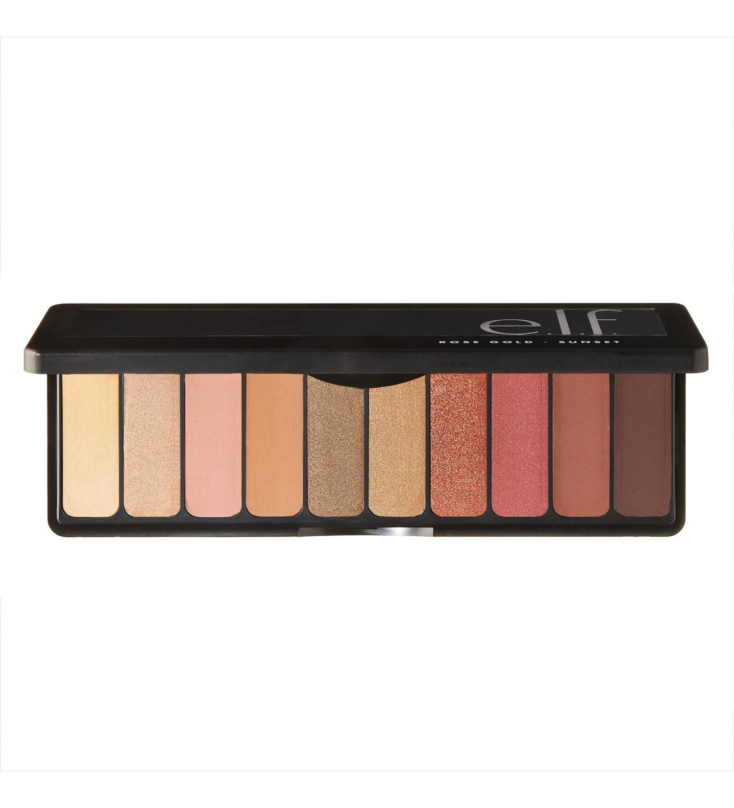 e.l.f. Cosmetics Rose Gold Eyeshadow Palette - Shimmer & Matte Finishes - 10 Pan Palette for Multidimensional Eye Looks - Define and Highlight Eyes - Sunset 0.42 Ounce - Buy Online on GoSupps.com