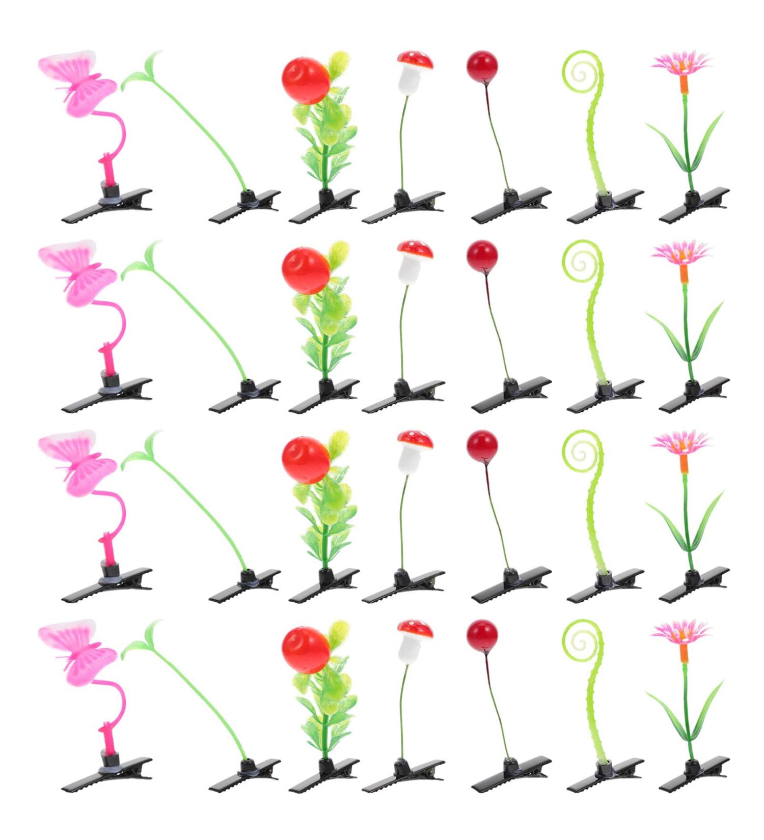 Bean Sprout Hair Clip Set - 28pcs Plant Hairpins for Women, Girls, Kids - Cute Novelty Headwear for Parties - Buy Online on GoSupps.com