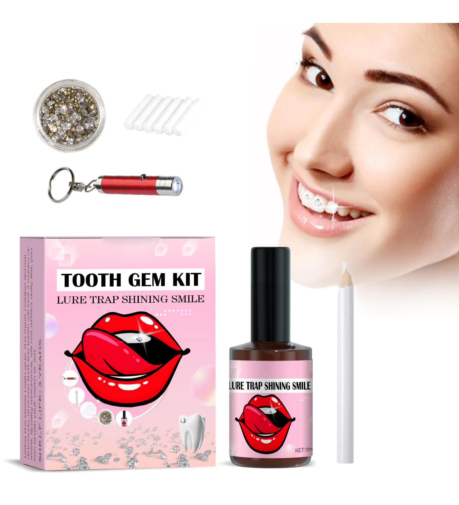 Tooth Gemstone Set - DIY Tooth Jewelry Kit with Glue | Crystal Dental Stone Decoration - Buy Online on GoSupps.com