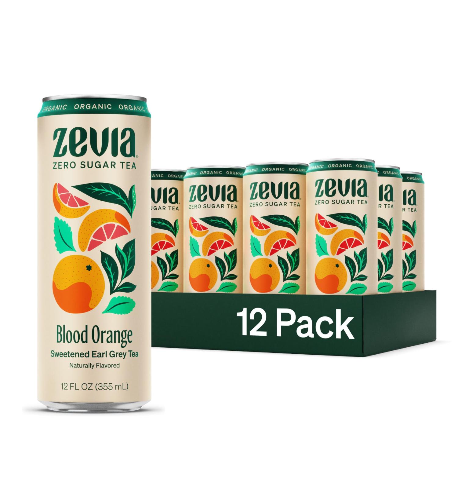 Zevia Blood Orange Earl Grey Tea 12x355ml Orange 355 mL (Pack of 12) - Buy Online on GoSupps.com