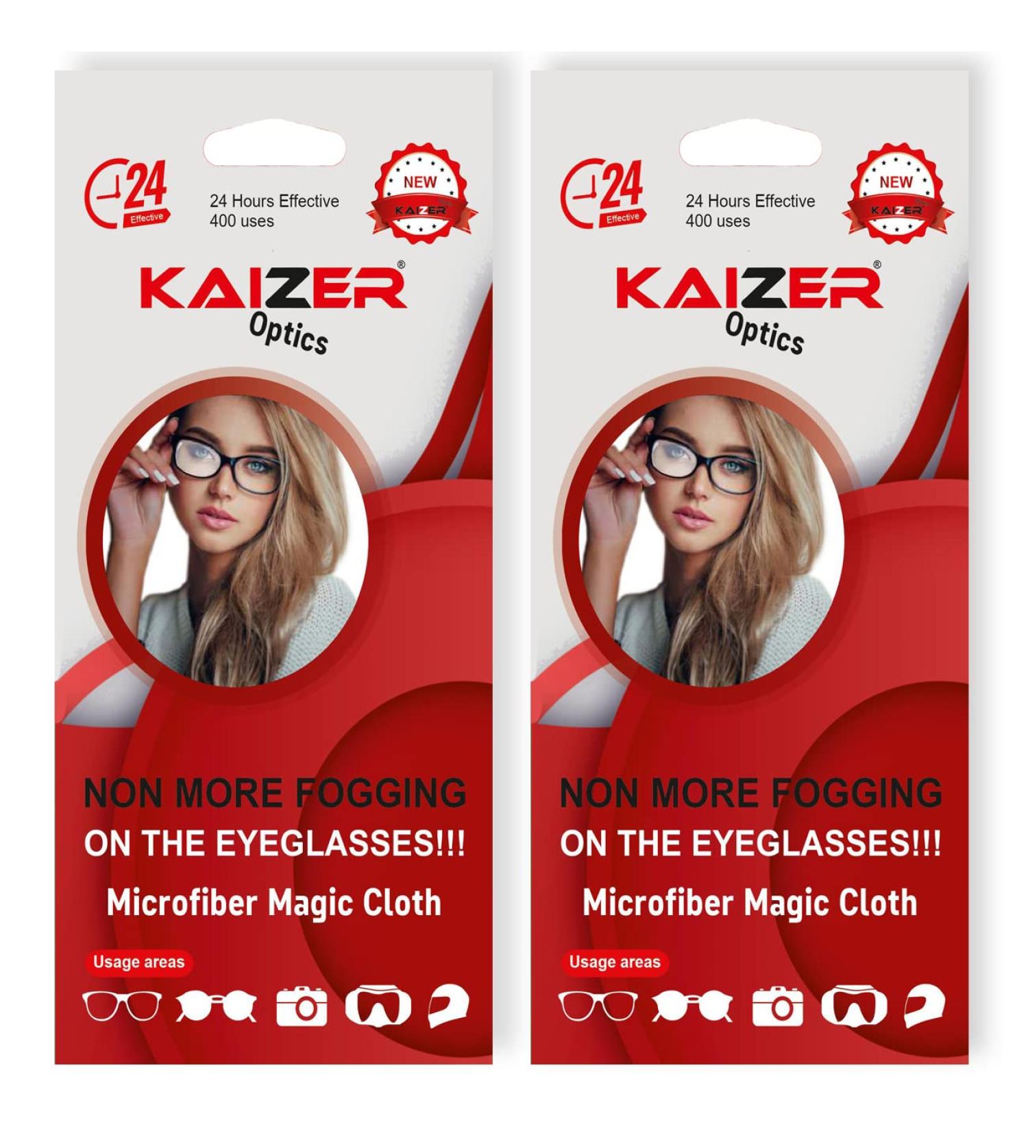 Kaizer Anti Fog Wipes for Glasses | Reusable Eyeglass & Swimming Lens Cloth (2 Pack) - International Shipping Available - Buy Online on GoSupps.com