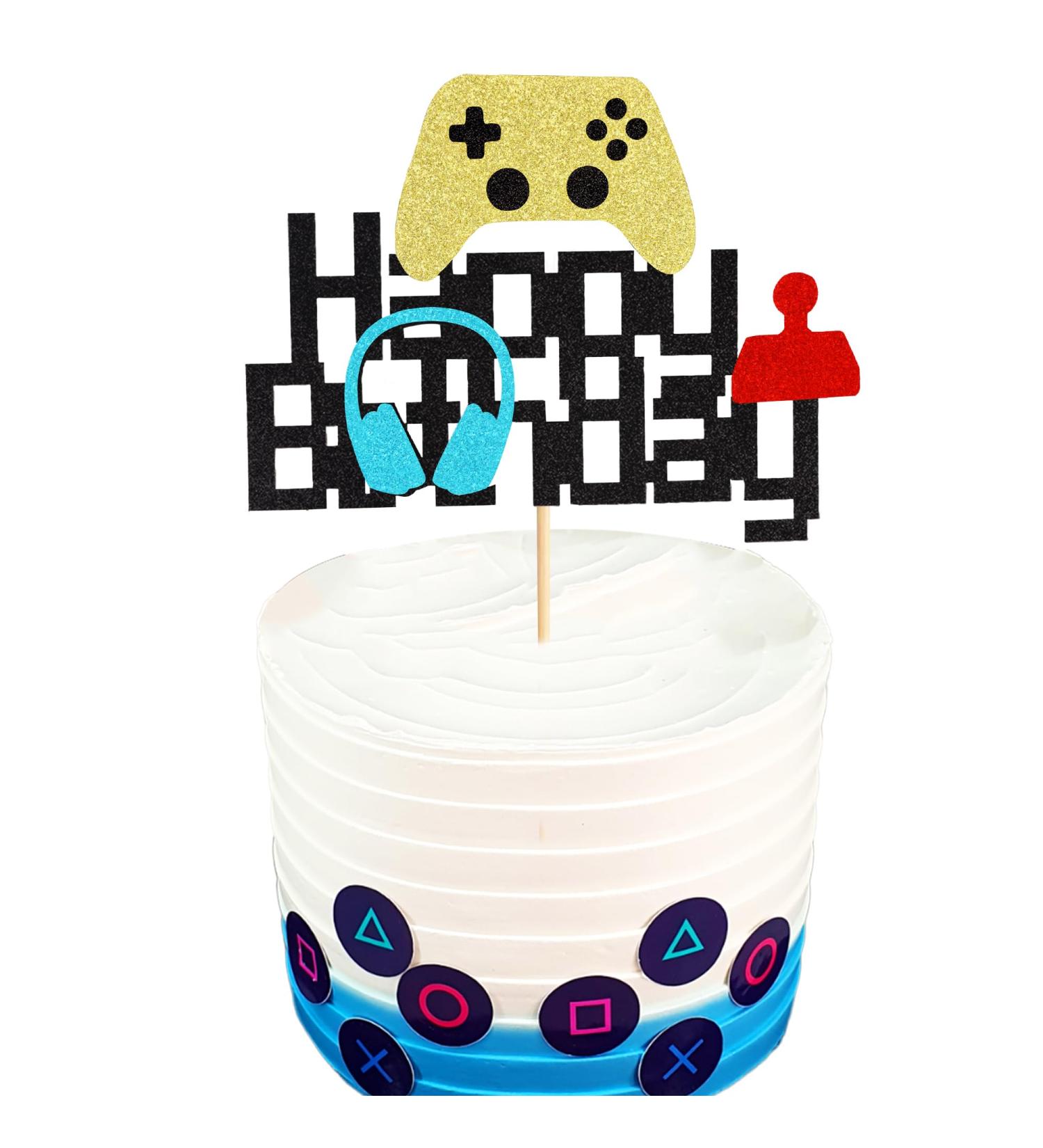 Arthsdite 1Pc Video Game Happy Birthday Cake Topper Video Game Cake Pick Game On Controllers GamePad Cake Decoration for Game Theme Baby Shower Kids Boys Girls Birthday Party Supplies - Buy Online on GoSupps.com