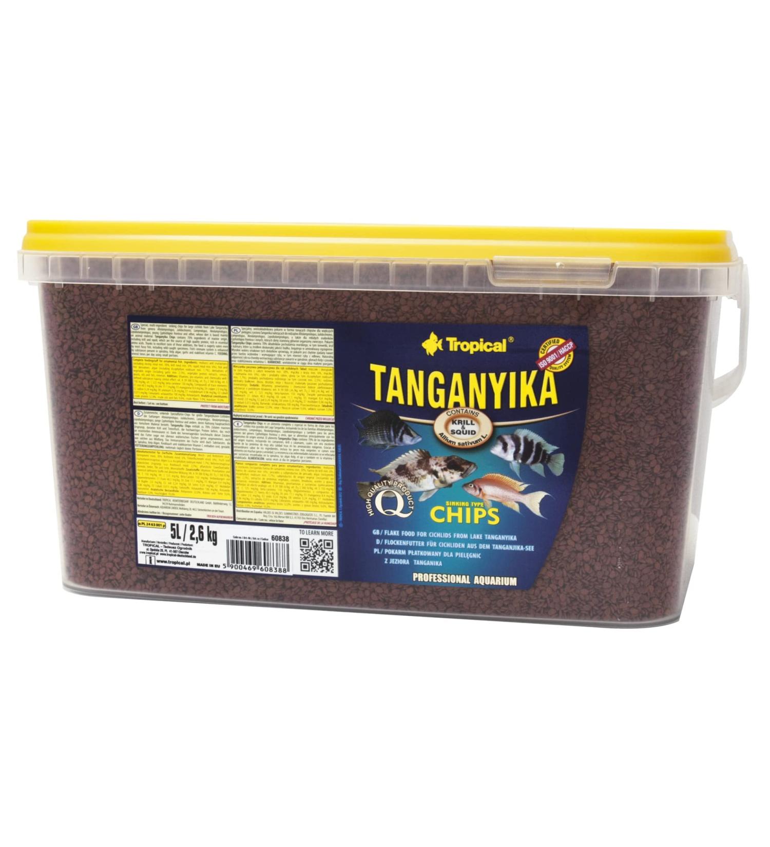 TANGANYIKA Chips 5L / 2.6kg - Food for cichlids from Lake Tanganyika, in the form of chips