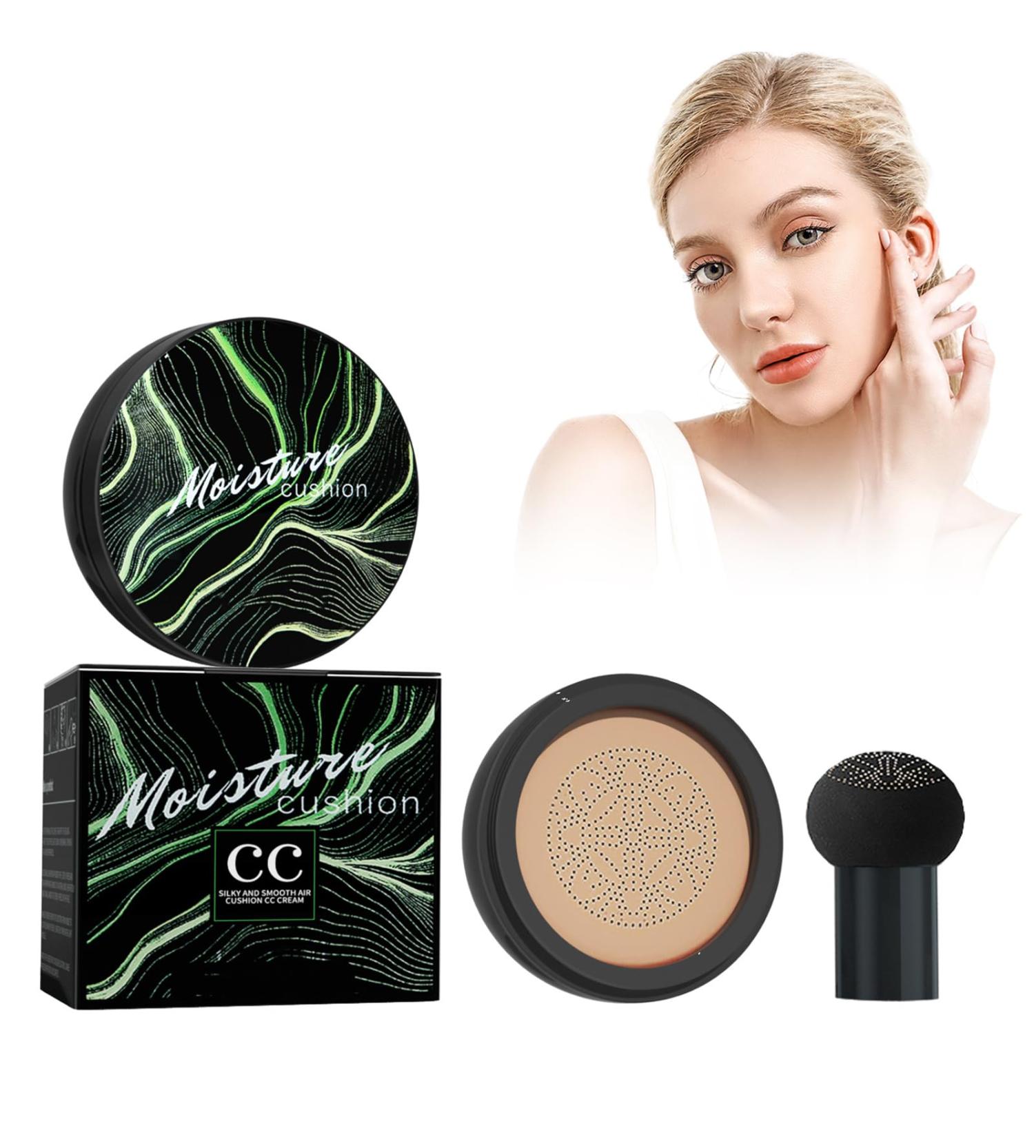 Nmbol CC Cream Mushroom Head Air Cushion Liquid Foundation Concealer Cover Make Up Concealer for Face and Neck Long-Lasting Even Skin Colour Make-Up Foundation Natural - Buy Online on GoSupps.com